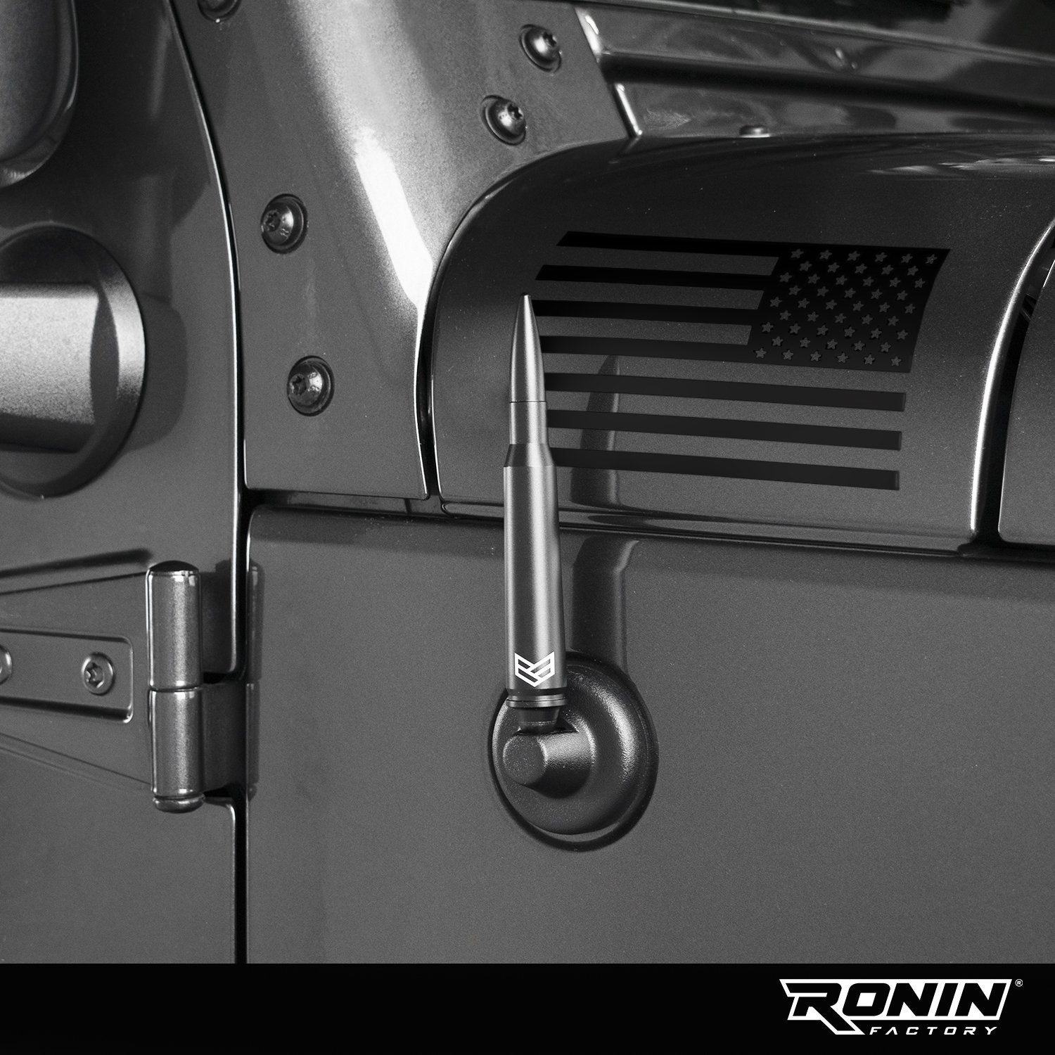 RONIN FACTORY - 50 Cal Bullet Antenna for Jeep Wrangler Gladiator Sahara Rubicon, Jeep Wrangler Accessories, Jeep Gladiator Acce
