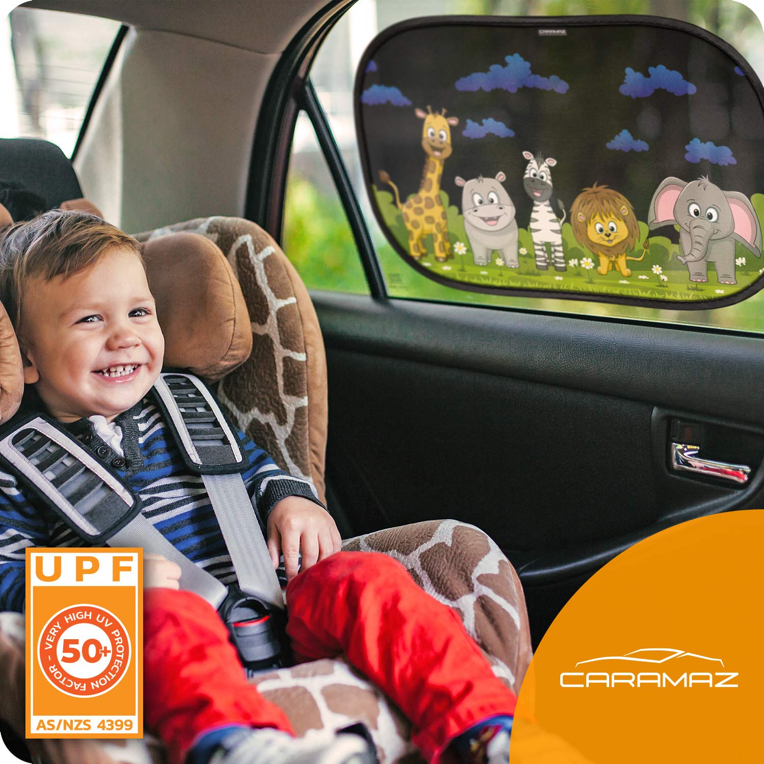 Caramaz Car Window Shade For Baby With Certified Uv-Protection 2 Pack - 20''X12'' Optidark
