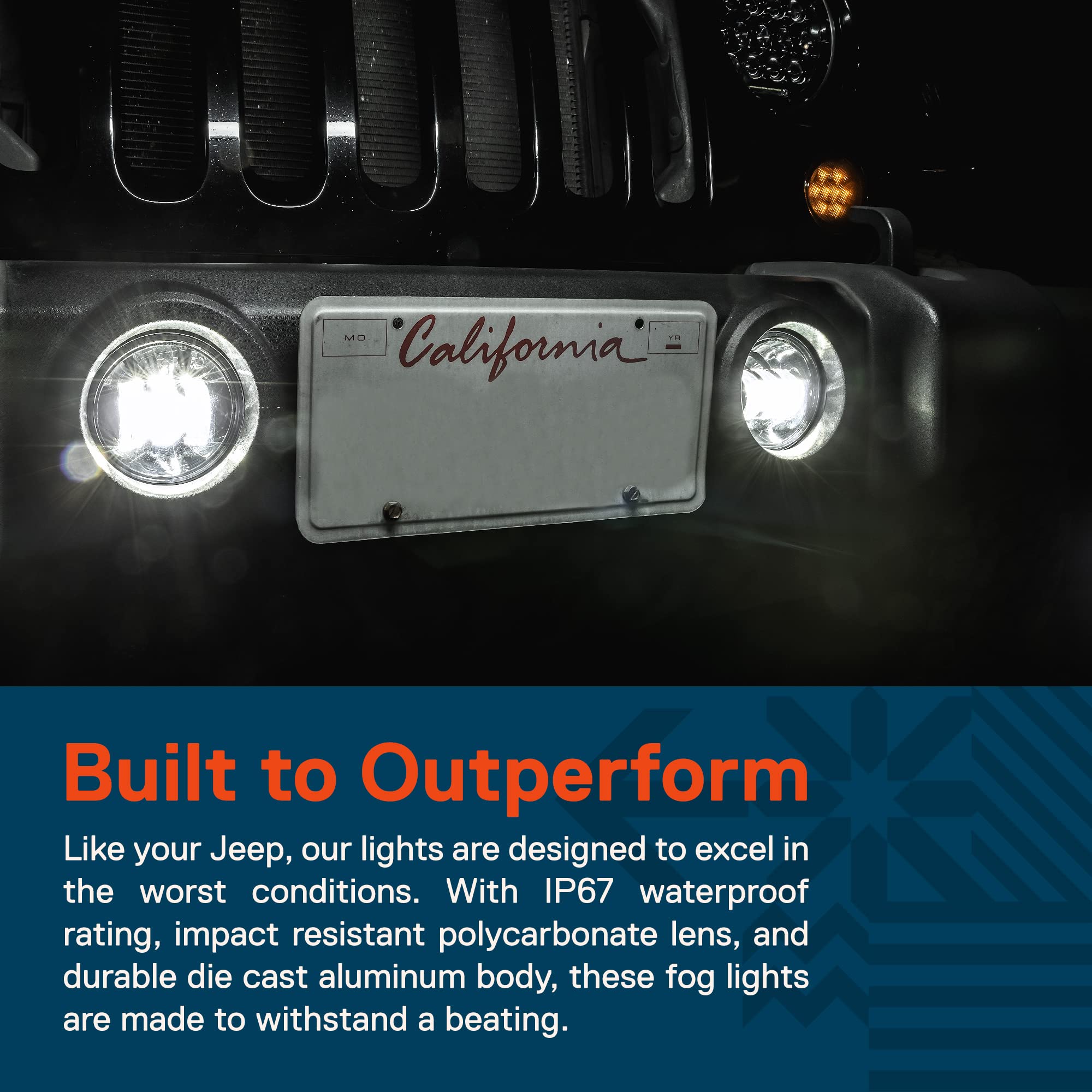 TRUE MODS 4-inch 60W LED Fog Lights Compatible w/Jeep Wrangler JK Unlimited JKU Front Bumper Accessories 2007-2018 Round Driving