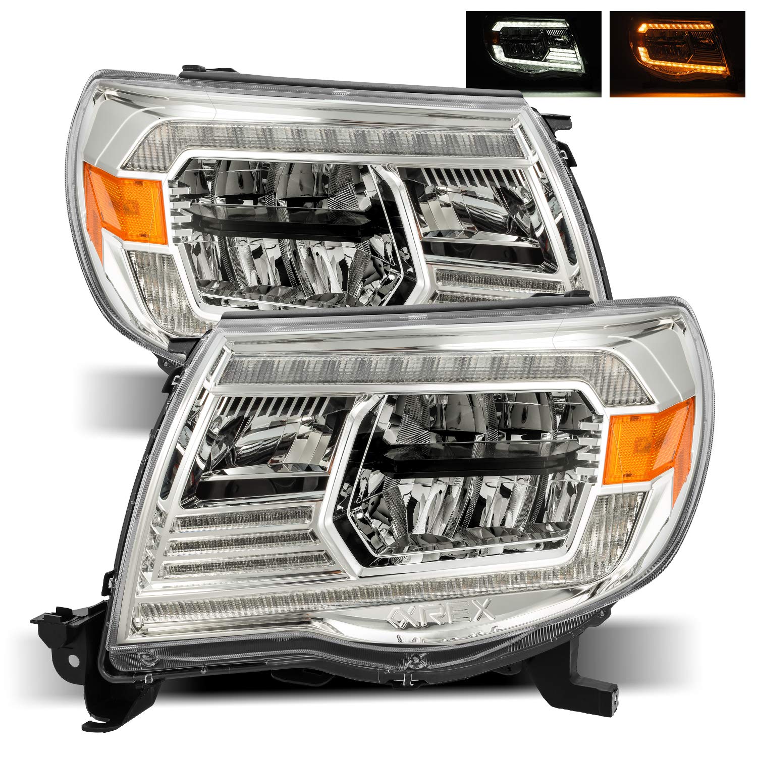 05-11 Toyota Tacoma LED Crystal Headlights Chrome