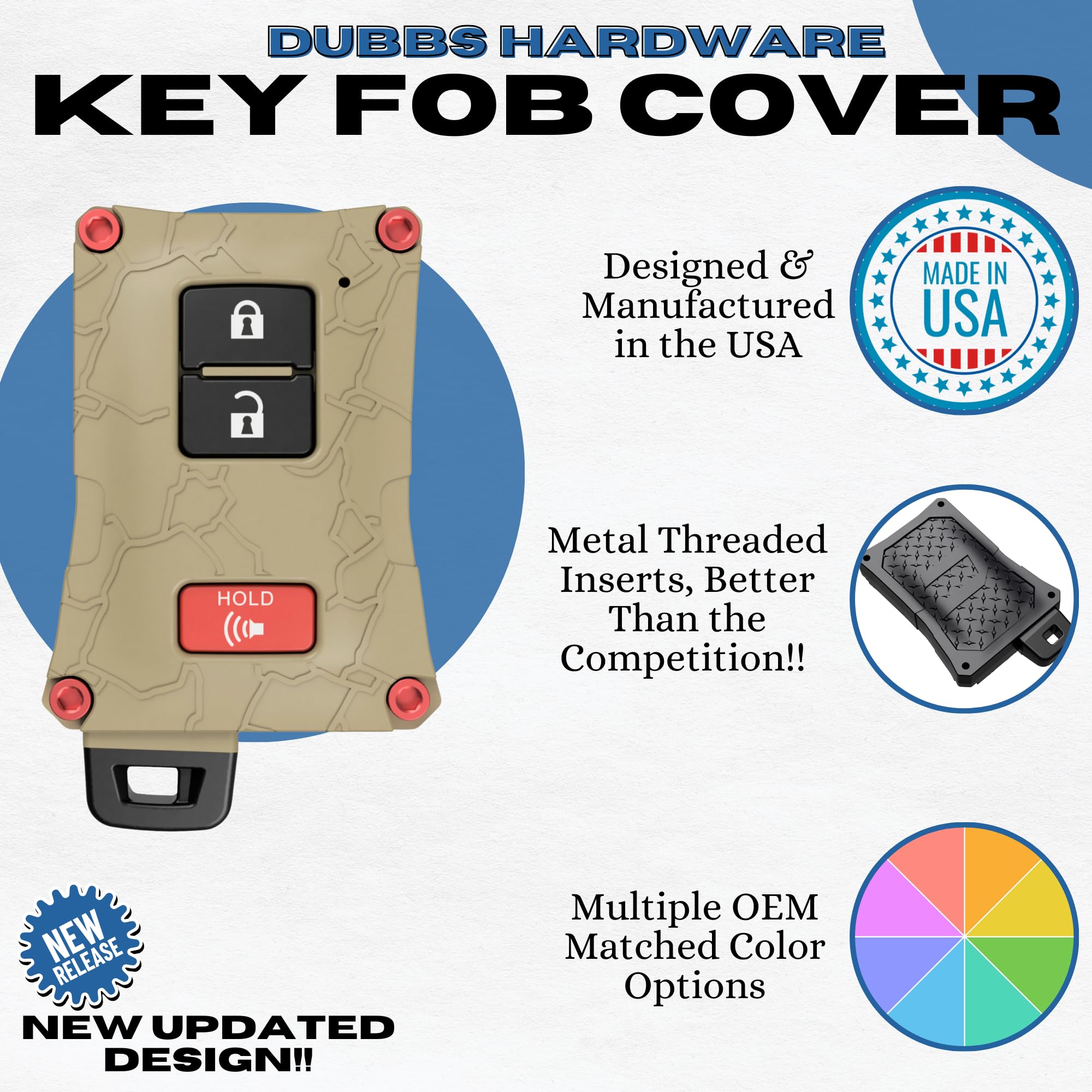 Heavy-Duty Key Fob Cover - For Toyota Tacoma 16-23 3Rd Gen, Tundra & 4Runner 20-21 3Rd Gen Accessories - Rugged Key Protector -