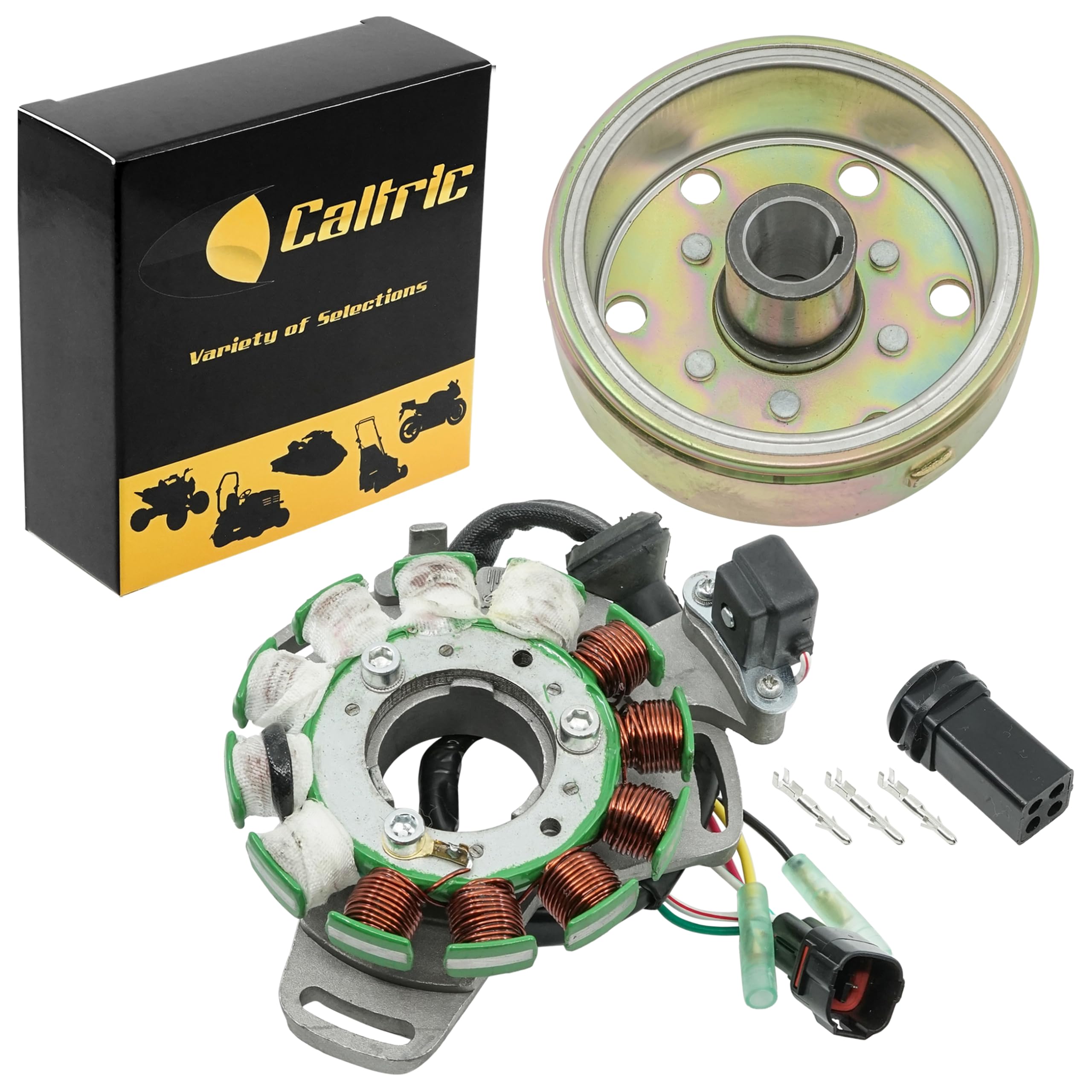 Caltric Stator Magneto & Flywheel Rotor Compatible With Yamaha Banshee 350 Yfz350 1995-2006