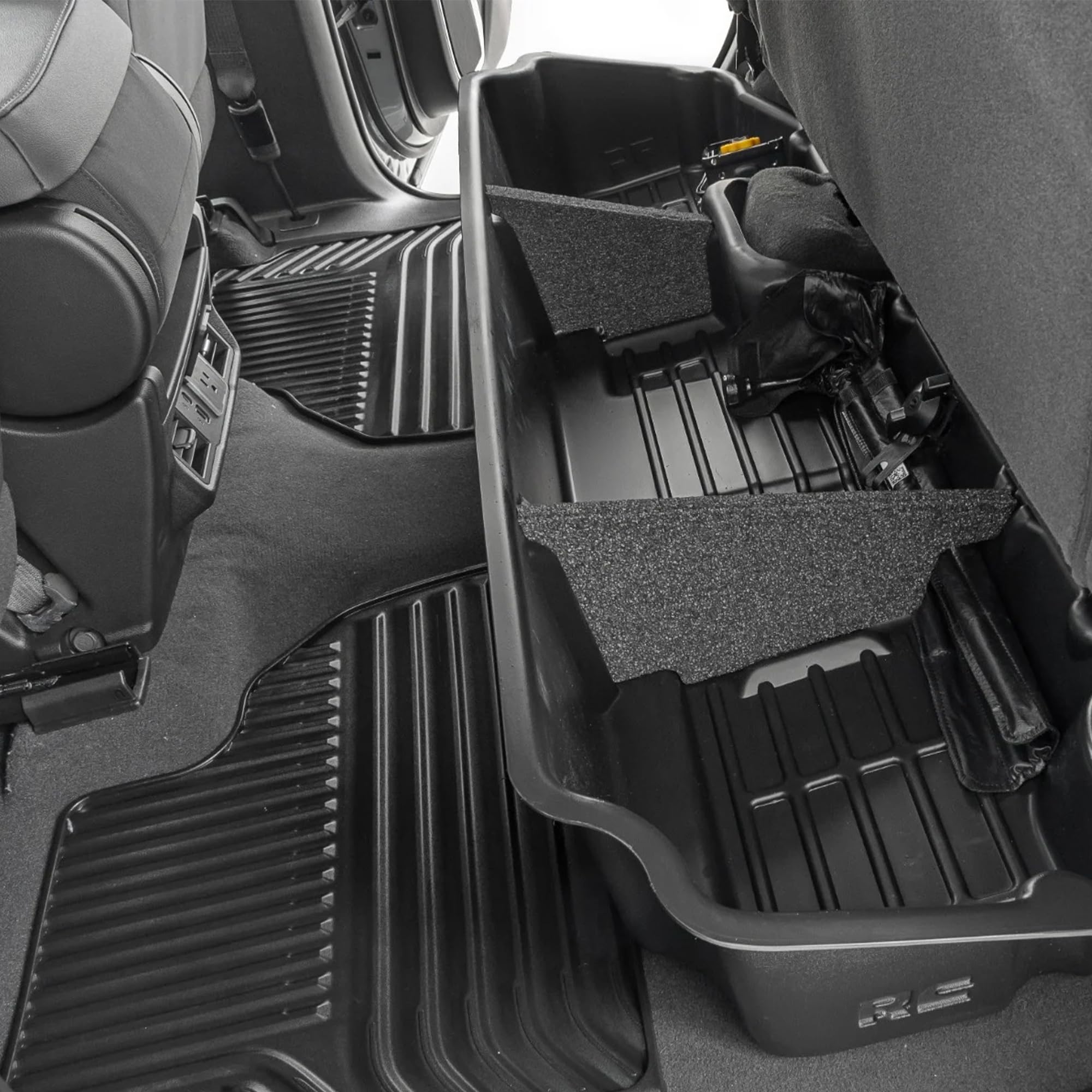 Rough Country Under Seat Storage for Chevy Silverado & GMC Sierra 1500/2500HD/3500HD (2019-2026 & Refresh) Double Cab - Custom-F