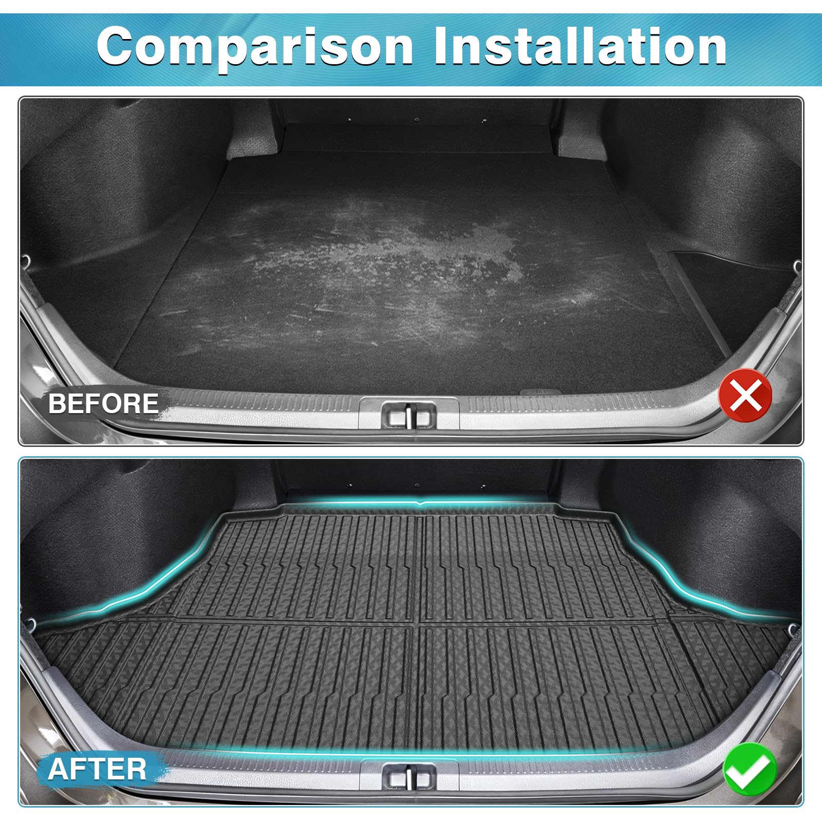 Mixsuper Cargo Liner For Toyota Camry 2018-2024 (All Models Including Hybrid), Trunk Mat For Toyota Camry Accessories Cargo Mat