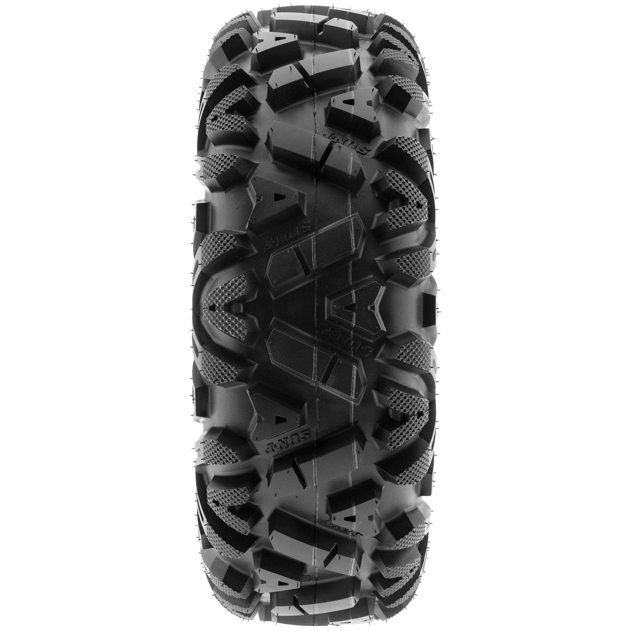 SUNF ATV UTV All Terrain Tires - 28x11-12, 6 PR A033, Black, Pair of 2