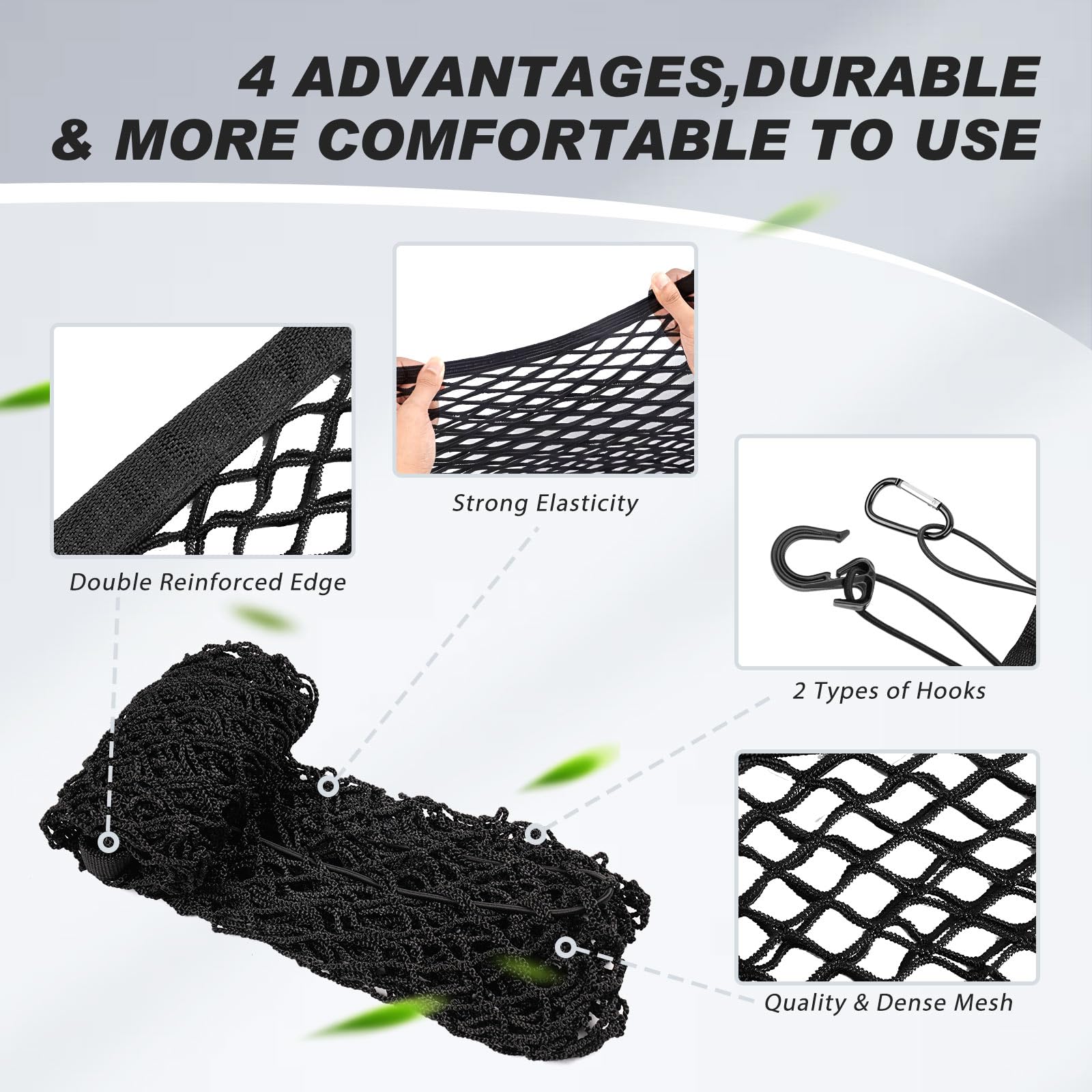 Karltys Envelope Style Cargo Net For 2014-2024 2025 Toyota Highlander, Heavy Duty Rear Trunk Mesh Cargo Net For Highlander Acces