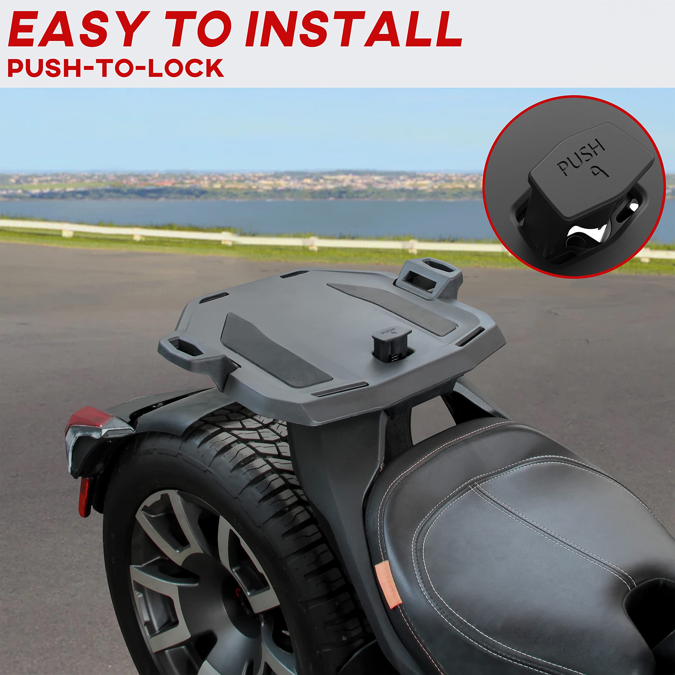 SAUTVS Rear Rack Kit for Can-Am Ryker 600/900 Sport & Rally Edition - Black, Model ZP-YJ-030603-092