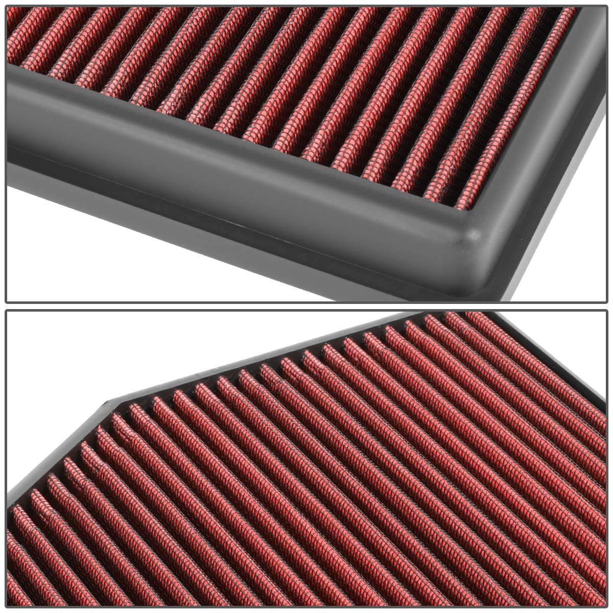 DNA Motoring AFPN-204-RD Clean Air Washable Drop In Panel Air Filter [Compatible with 18-19 BMW 530E / 17-19 530I / 17-19 540I /