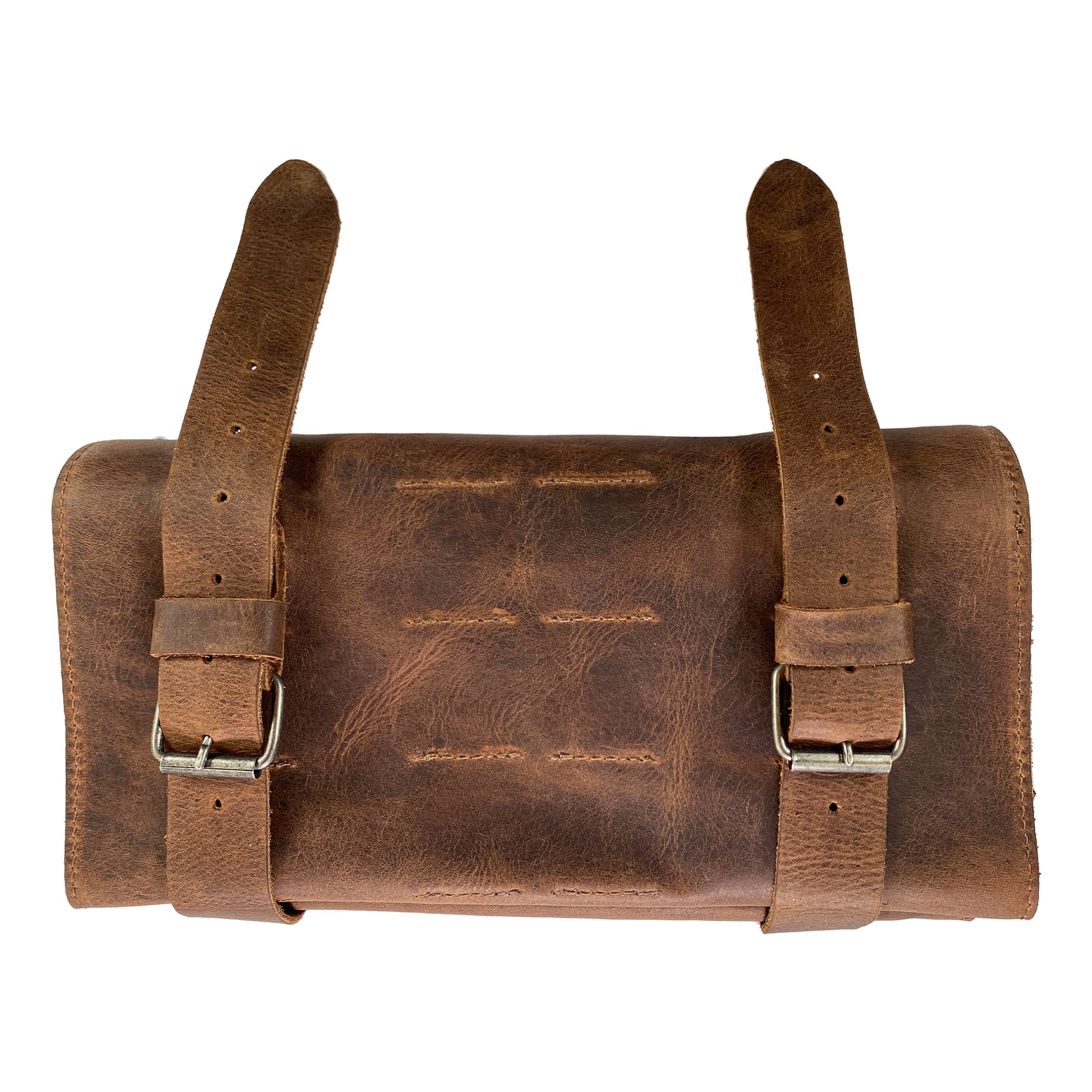 Hide & Ride Motorcycle Tool Roll Bag, Full Grain Leather, Bourbon Brown, 21 x 9.5 inches, Wrench Organizer Saddlebag