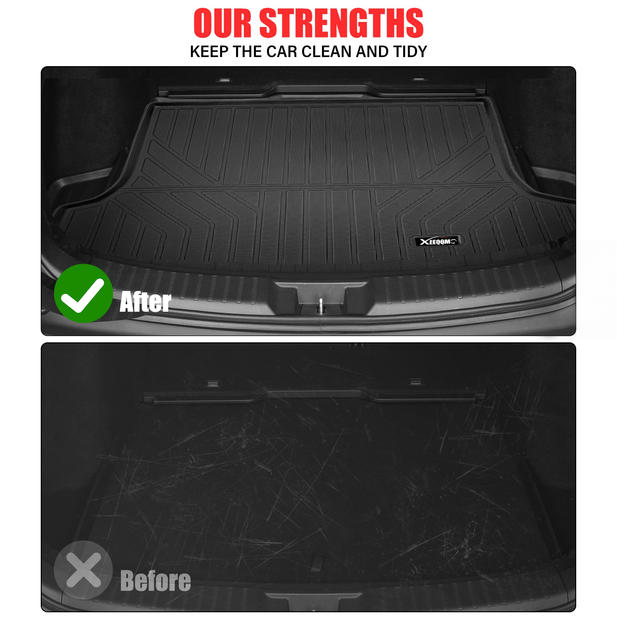 XEEQQMO All Weather Floor Mats & Trunk Mat Set for 2024-2026 Lincoln Nautilus - TPE Protection Liners, Full Set with Cargo Liner