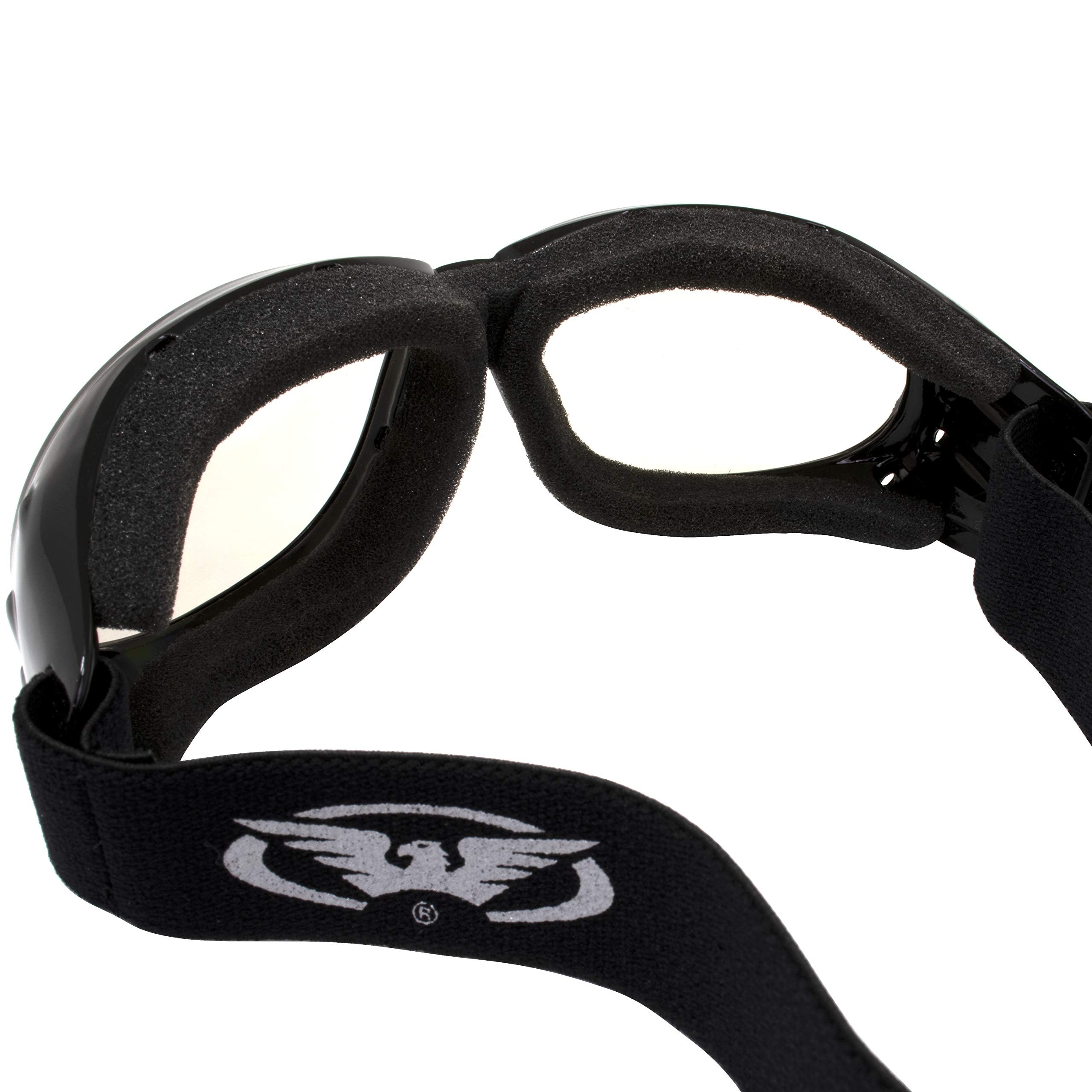 Global Vision Eliminator Dirt Bike Padded Motorcycle Riding Goggles for Men and Women (Black Frame/Smoke Lens) (Clear)