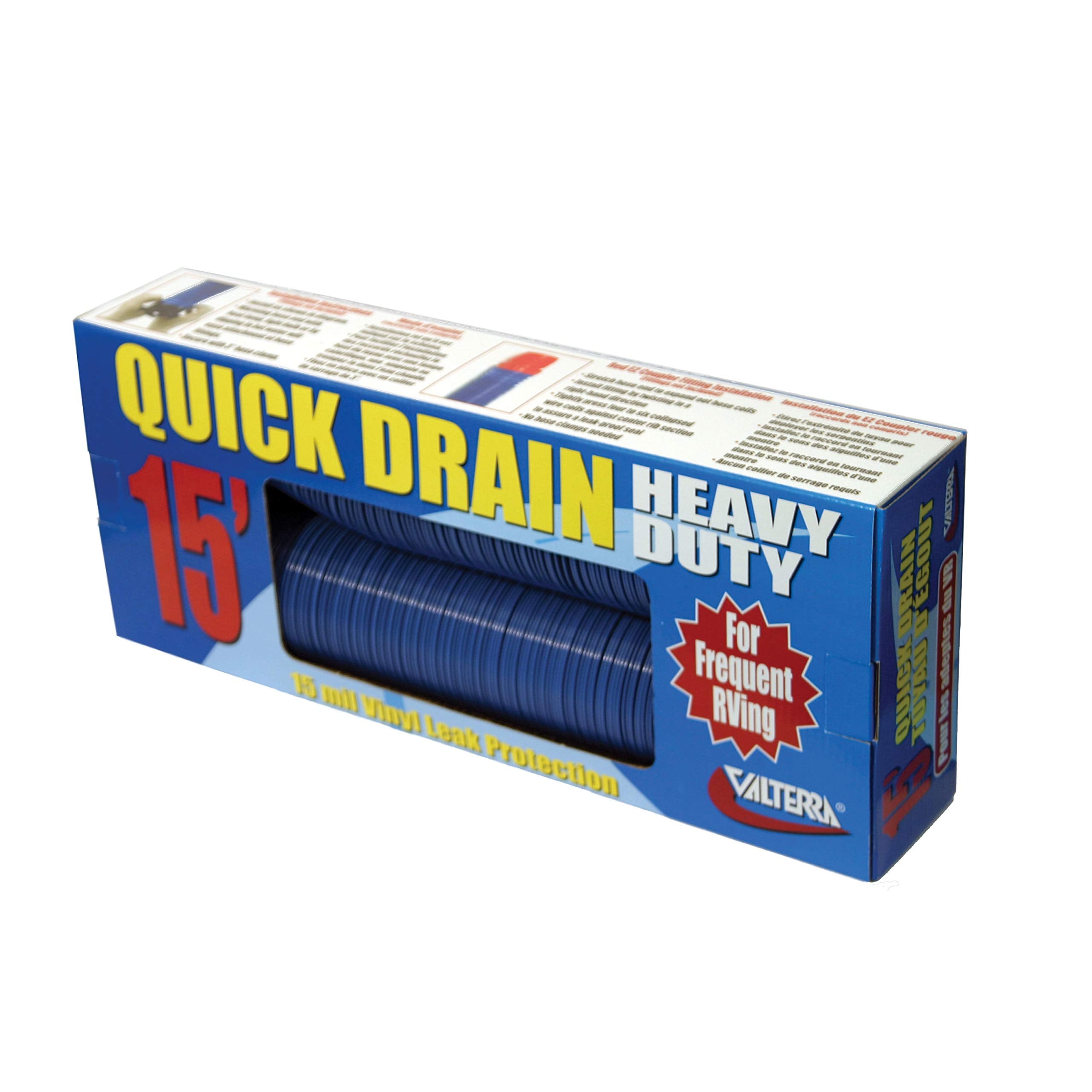 Valterra D040057 HeavyDuty Quick Drain Hose  15  Blue