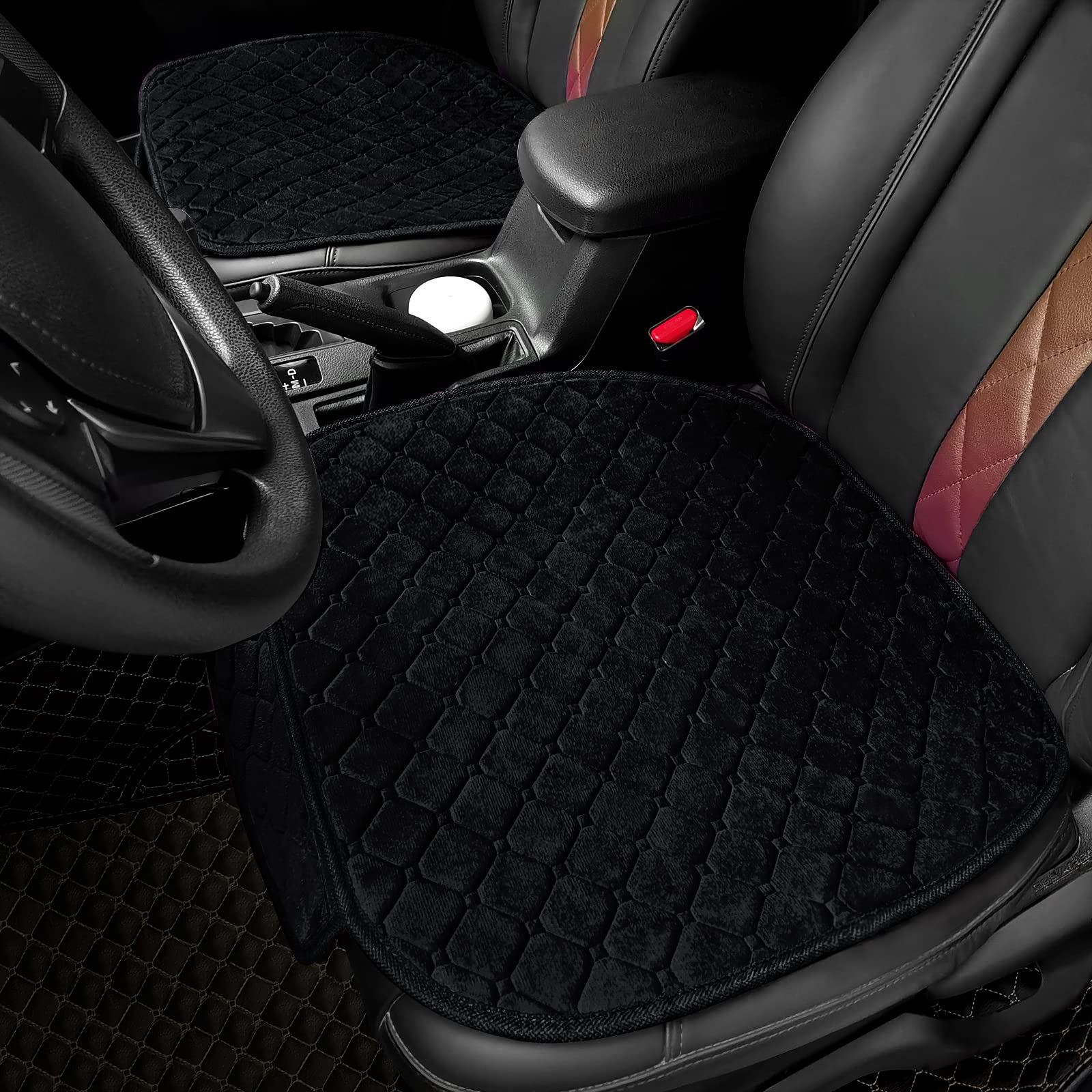 Surpassme Comfortable Car Seat Covers Universal Front Seat Covers For Car Accessories With Storage Pockets, Padded Car Interior