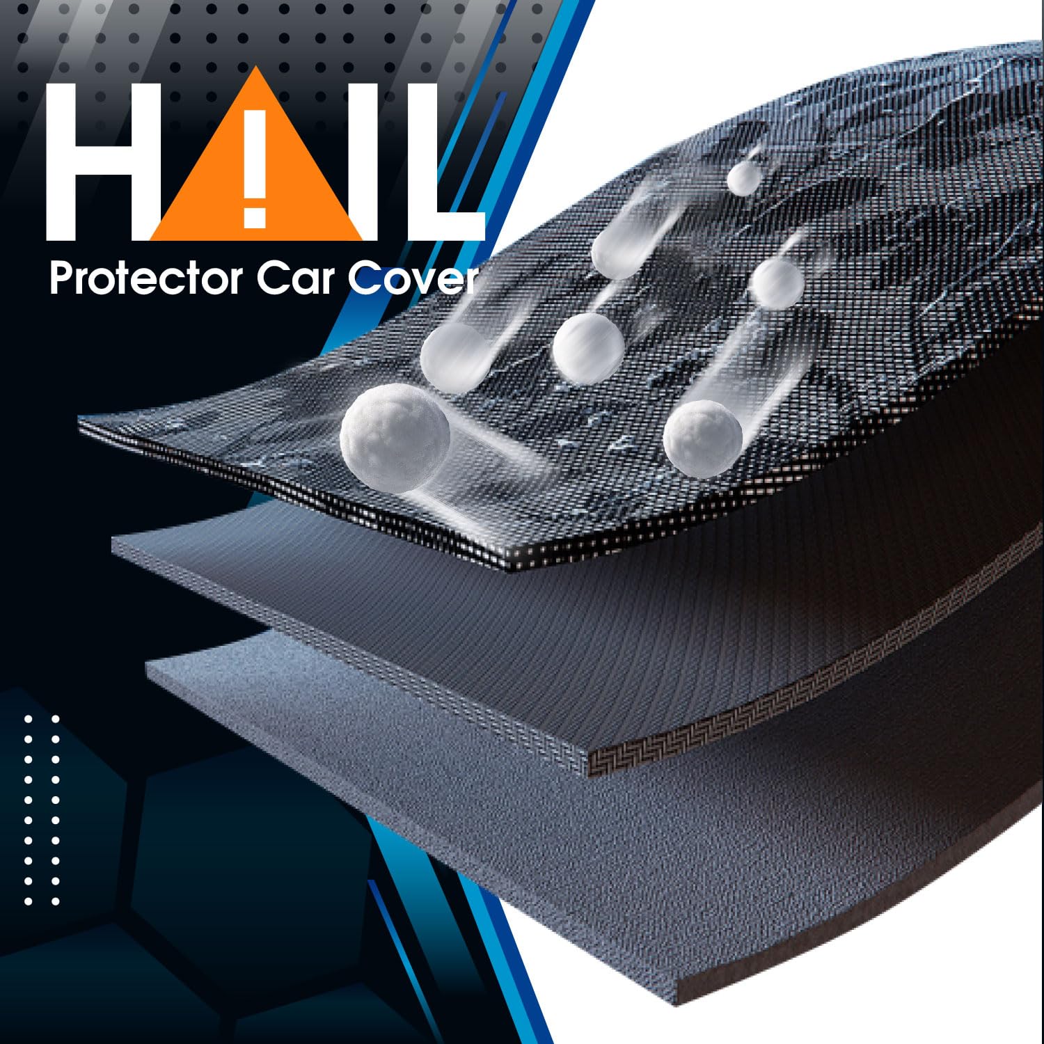 Large SUV Hail Protector Car Cover with Thick Multi-Layered EVA | Gift Windshield Sun Shade | Custom Fit Chevrolet Tahoe, Ford E