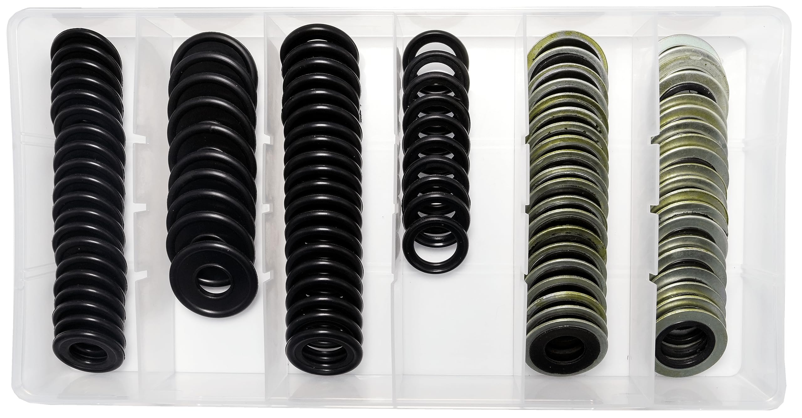 Dsnaduo 100PCS 6 Sizes Engine Oil Drain Plug Gaskets, Washer Assortment Kits Replace 097-836CD, F5TZ-6734-BA, 097-119, 097-115, 