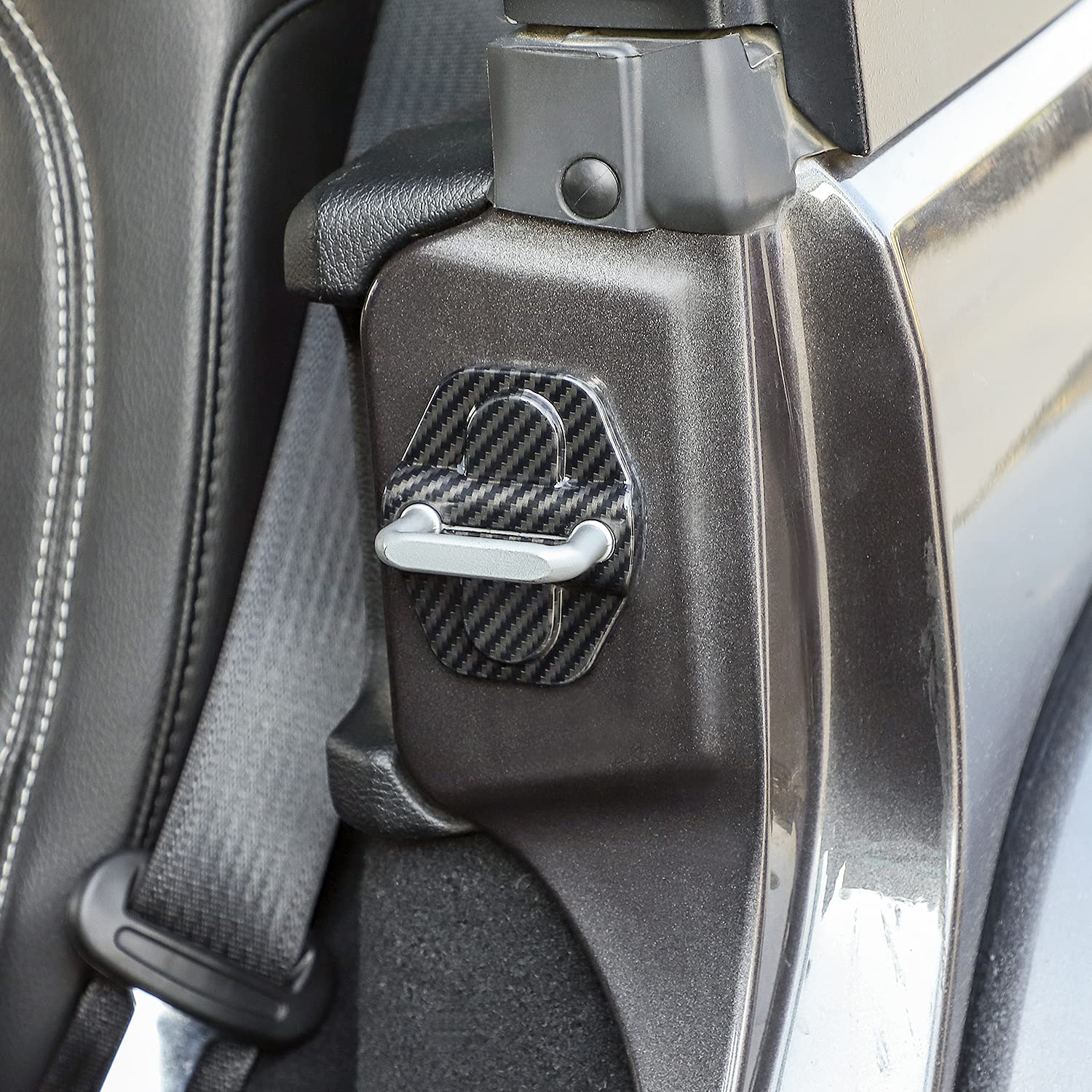 Voodonala For Jl Door Lock Cover Buckle Decor Trim For 2018-2021 Jeep Wrangler Jl Jlu, For Jeep Gladiator Jt 2020 2021, Abs Exte
