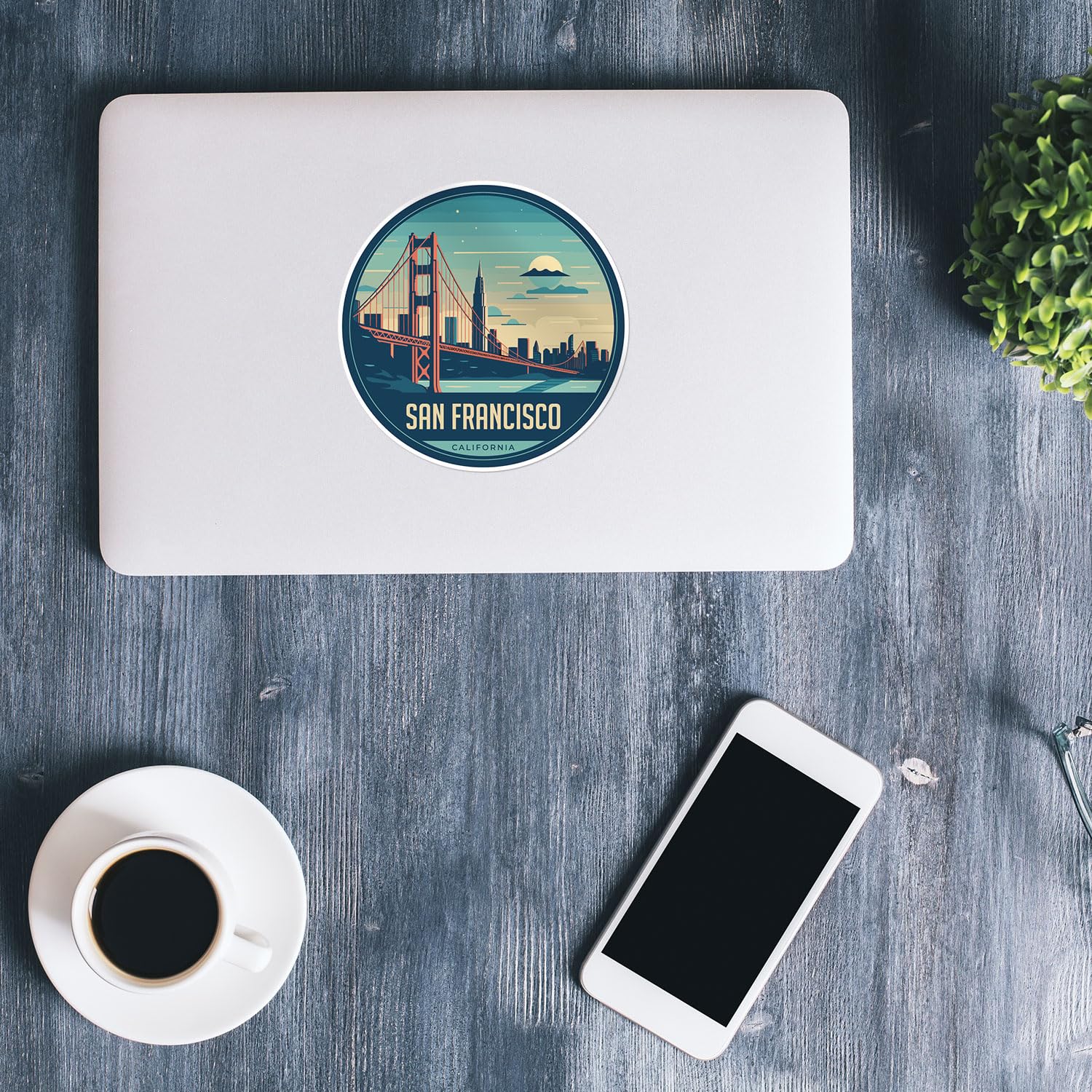San Francisco City Sticker - Waterproof Vinyl Decal for Car Bumper, Laptop, Water Bottle, Wall, and Window, Size - 3'' Longer Si