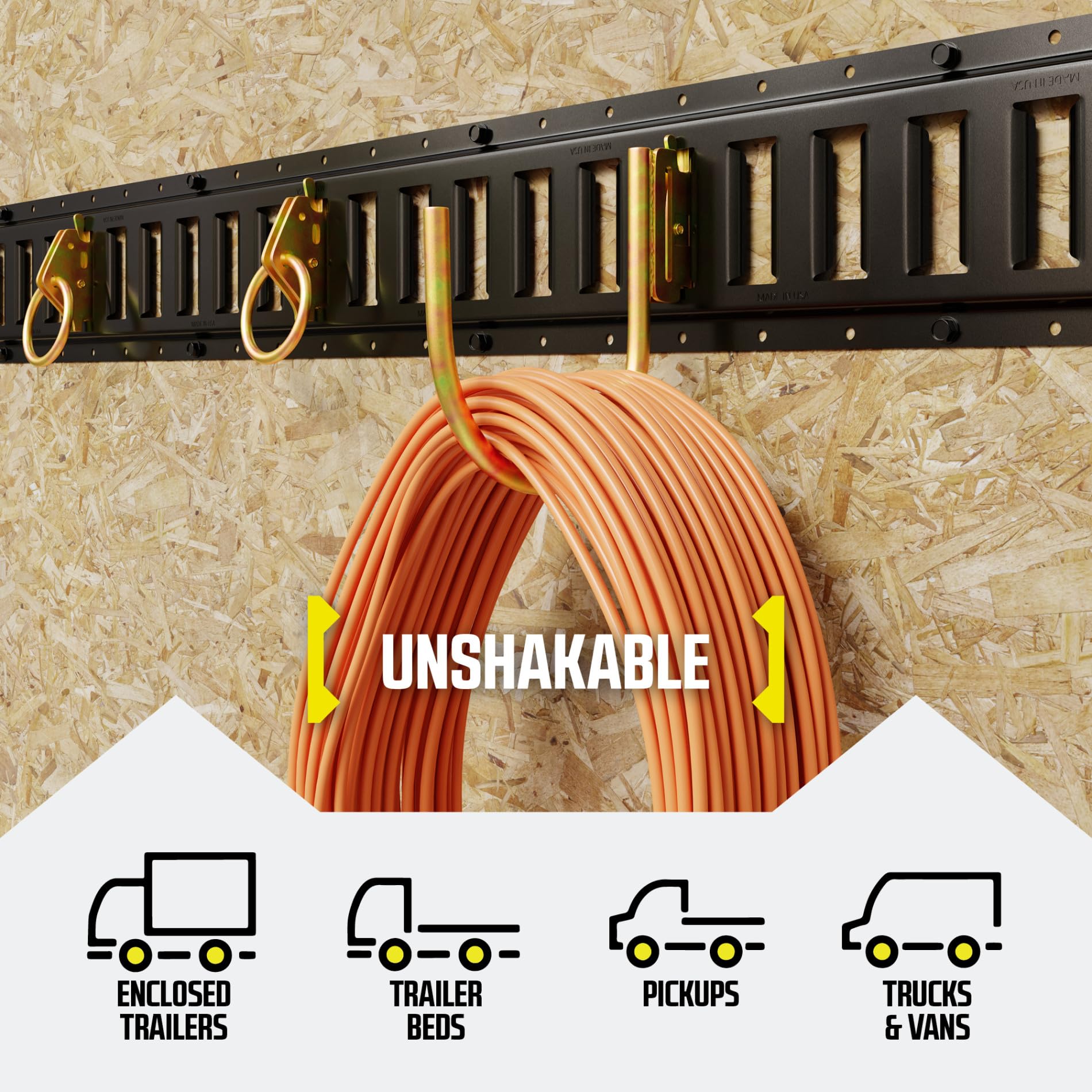 Dc Cargo - E Track J Hooks (4.5'' - 4 Pack) - Large Heavy Duty Accessories - Hanging Hook For Your Etrack Rail System - Use In E