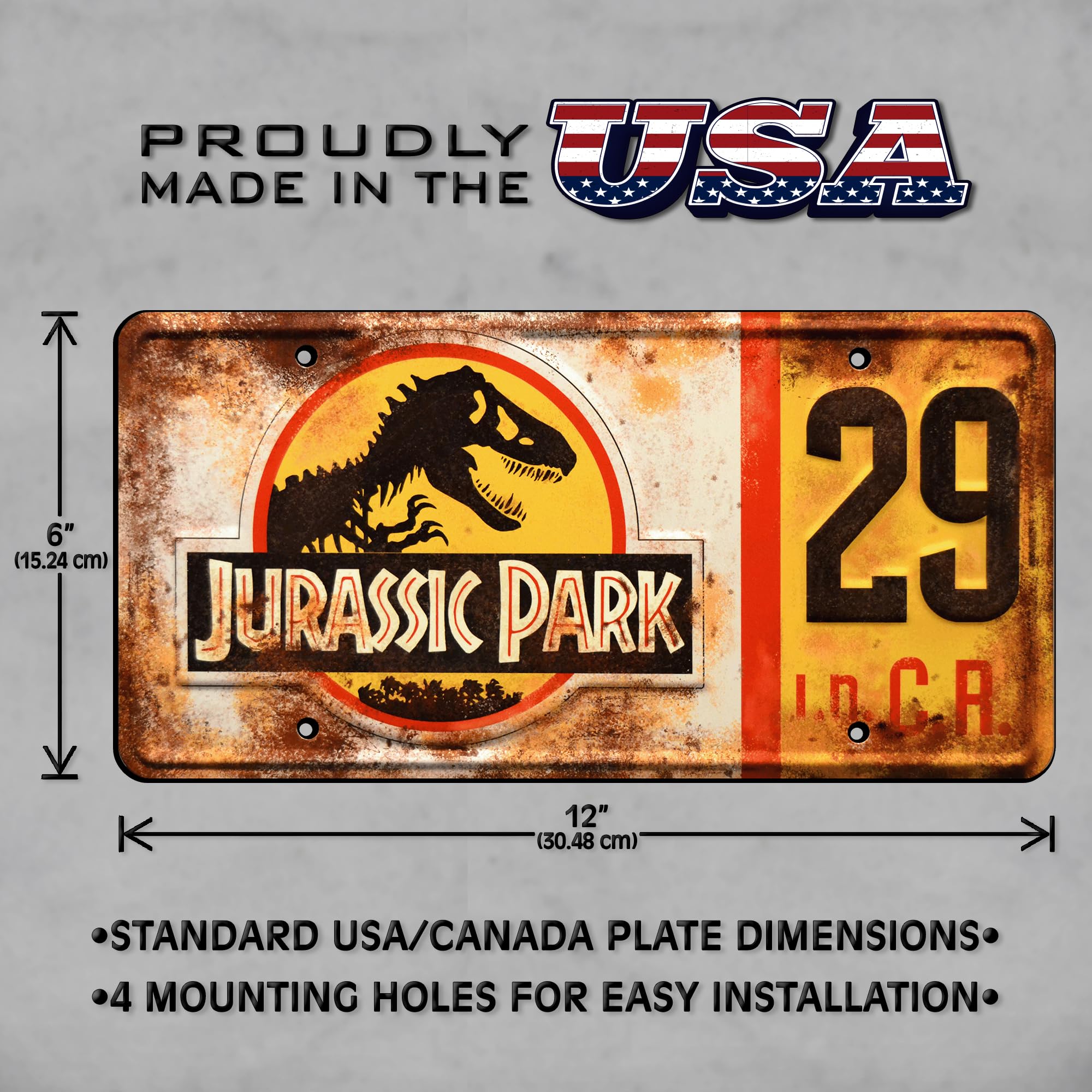 Jurassic Trilogy | #29 | Metal Stamped License Plate