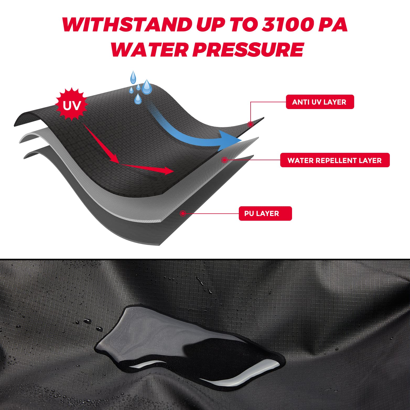 KEMIMOTO Half Cover Cockpit Cover for Polaris Slingshot, Waterproof Black Oxford, Medium 94.5"Lx78"Wx52"H with Reflective Strips