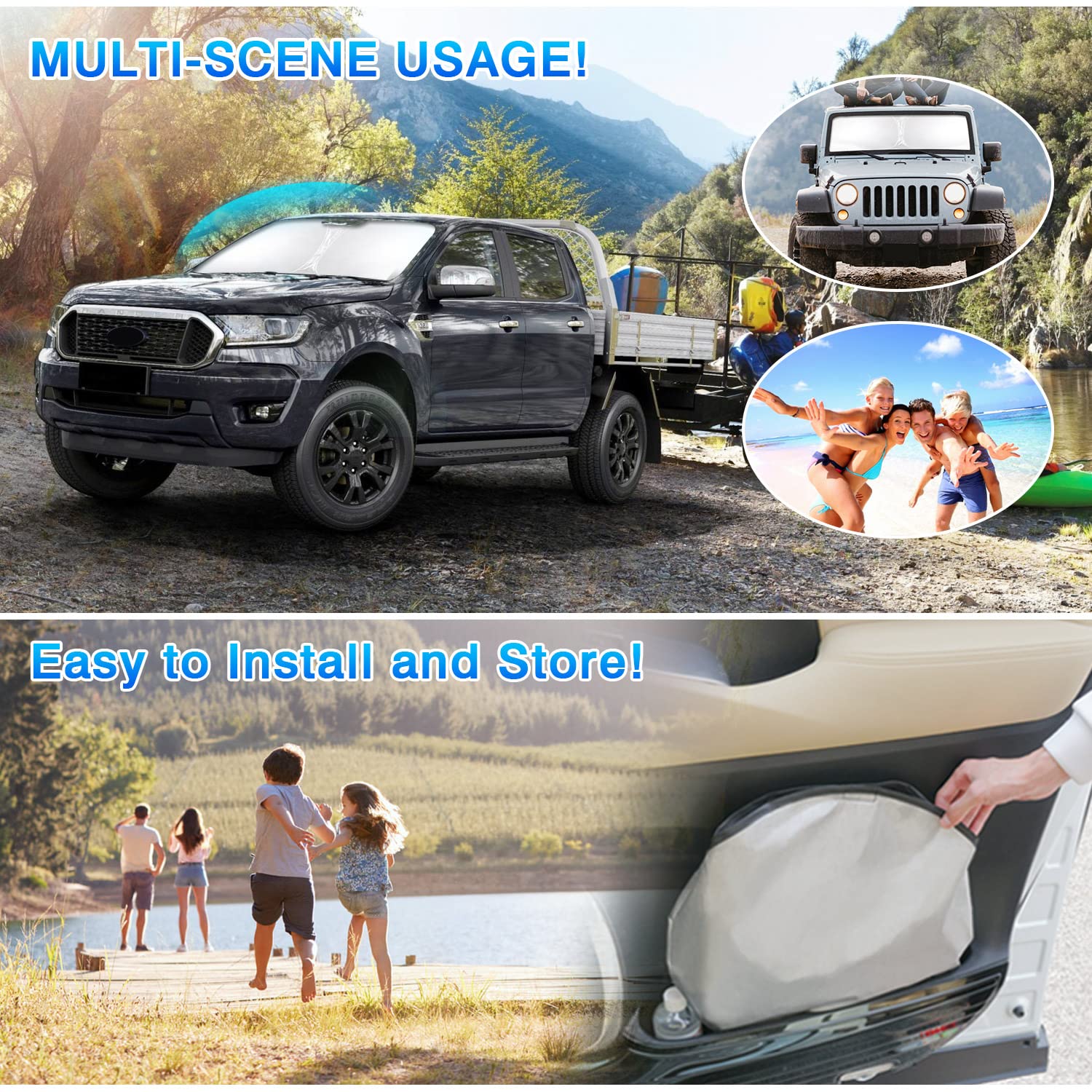 T Tgbros Windshield Sun Shade For Subaru Outback 2020-2025 Front Window Sun Shade Foldable Sun Shield Sun Visor Cover Block Heat