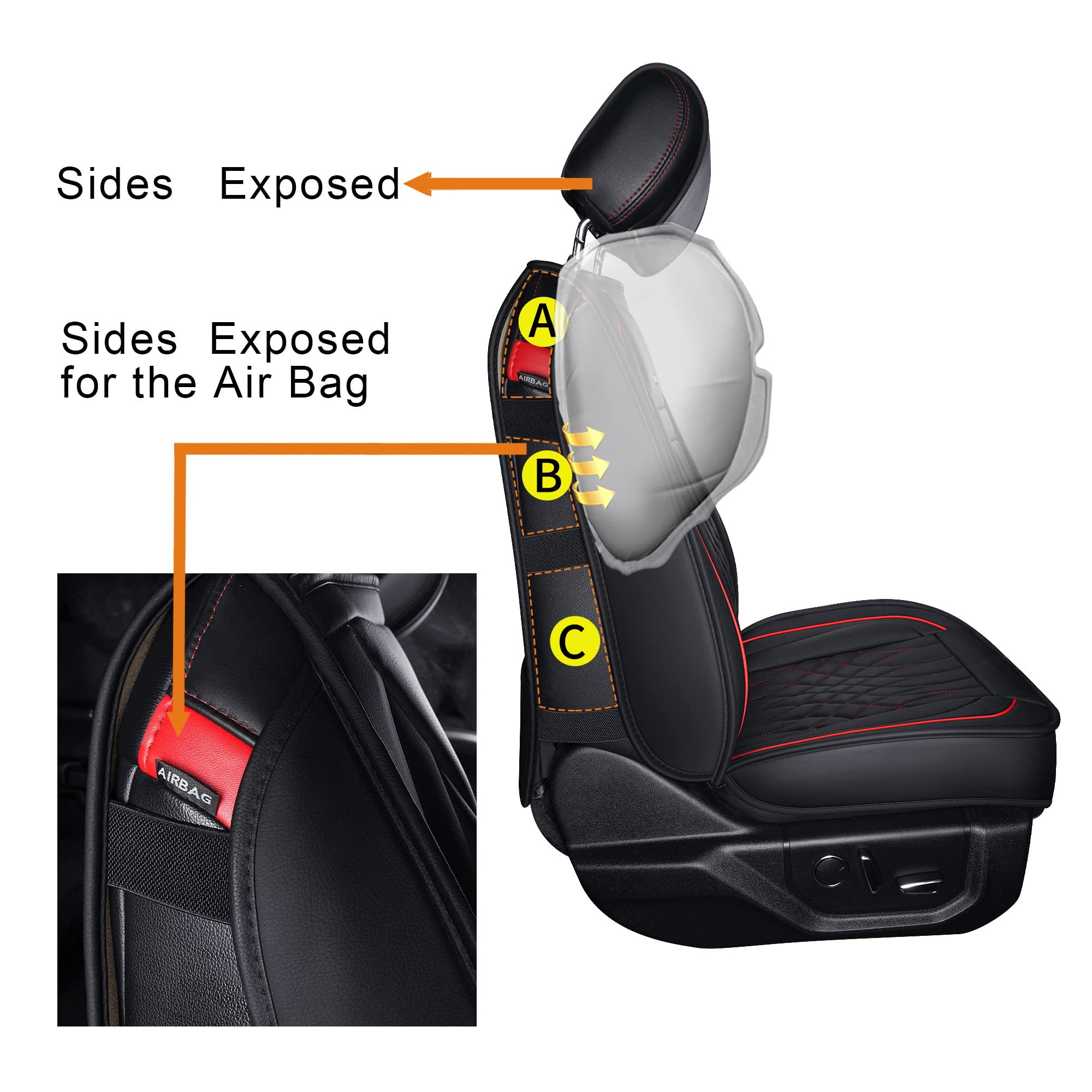Luckyman Club 5 Car Seat Covers Full Set With Waterproof Faux Leather Universal Fit For Rav4 Accord Altima Tacoma Rogue Cx5 Crv