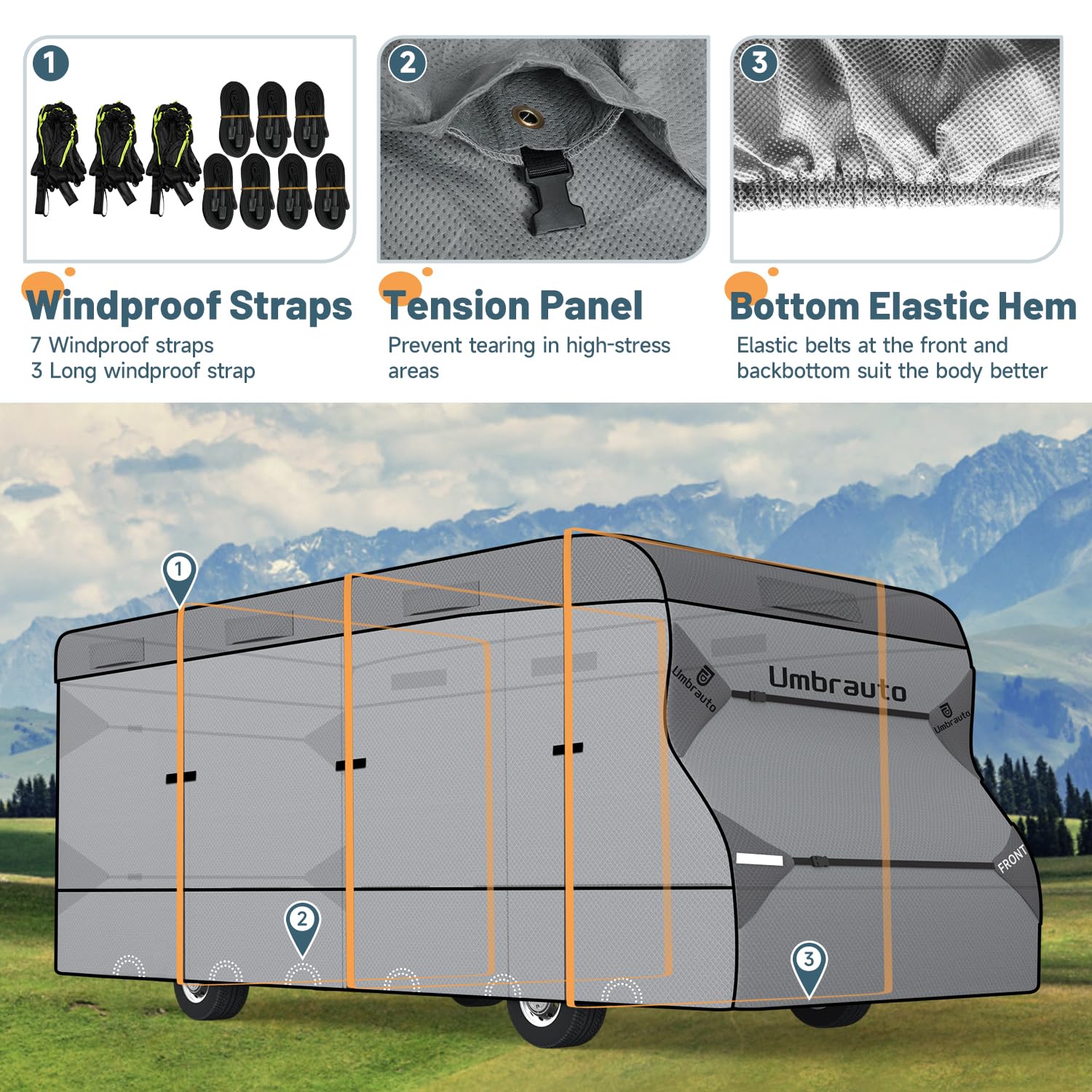Umbrauto Class C Rv Cover Fits 29-32Ft Motorhome Upgraded Heavy Duty 7 Layers Top Windproof Breathable Class C Motorhome Camper