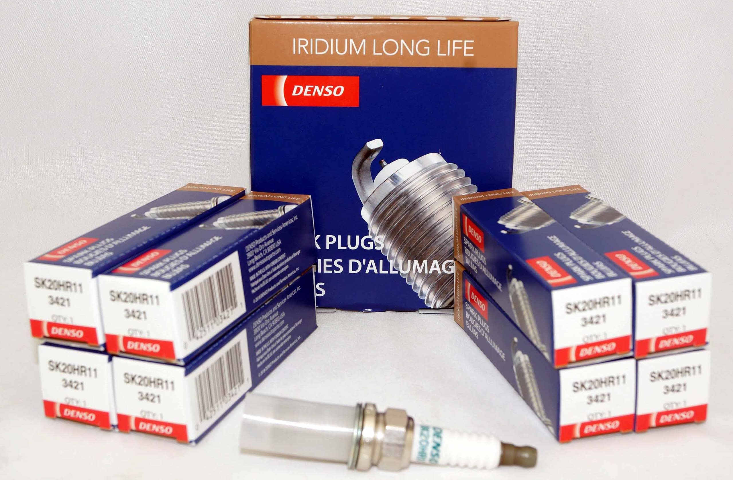 Set (8pcs) Denso Iridium Long Life Spark Plugs Stock 3421 Iridium Core .043(1.1mm) Gap Size