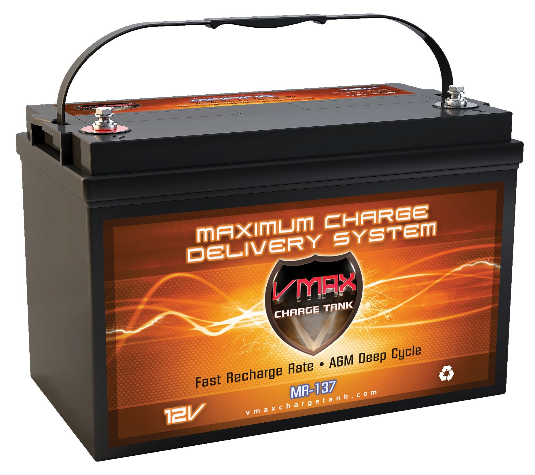 VMAX MR137-120 AGM Sealed Marine AGM Battery 12V 120AH for 50lb -110lb thrust Minn Kota, Newport Vessels, Cobra, Sevylor and oth