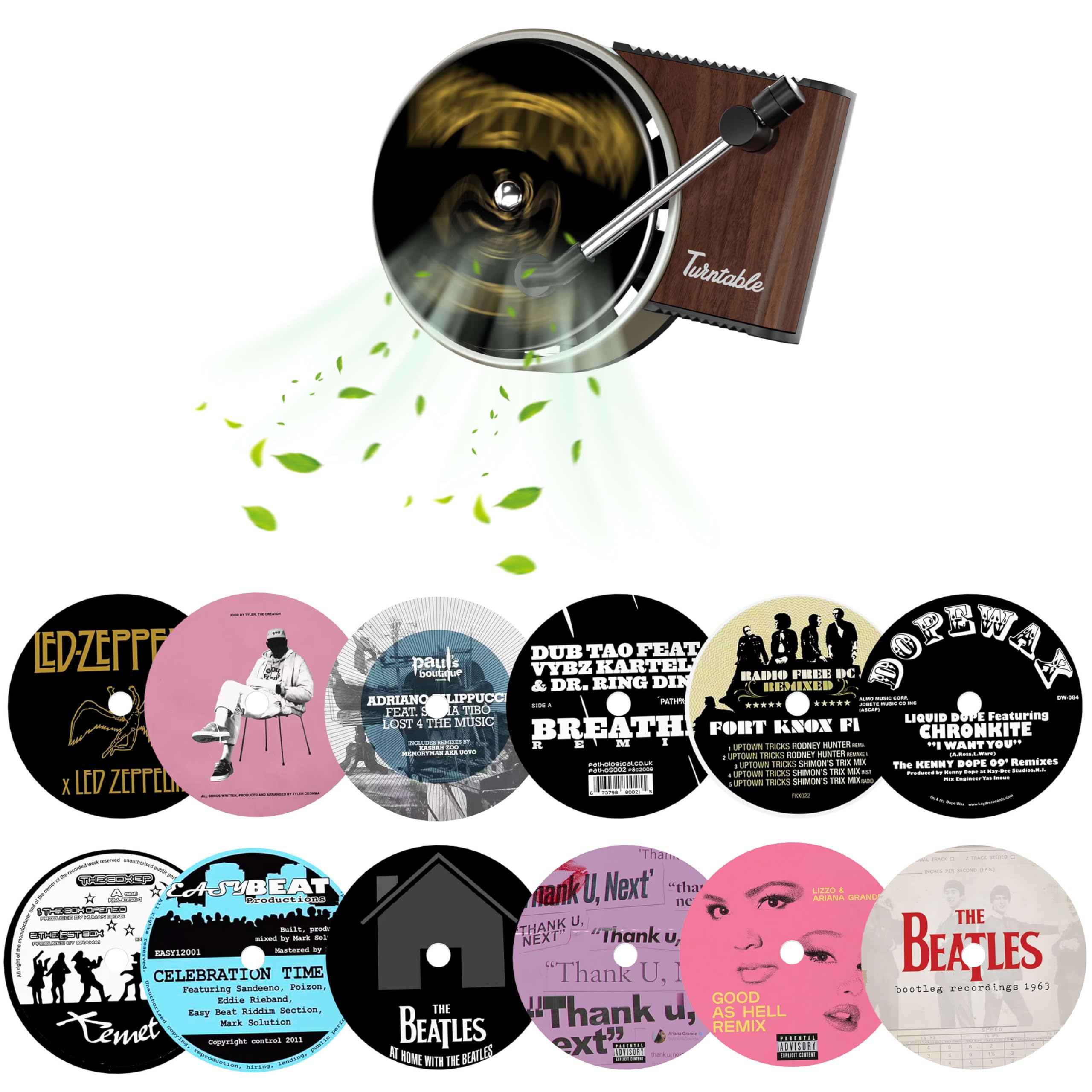 Maicican 12Pcs Customizable Car Air Freshener Vent Clip, Pop Singer Album Cover Record Player Shape, Music Lover Gifts. (Fashion