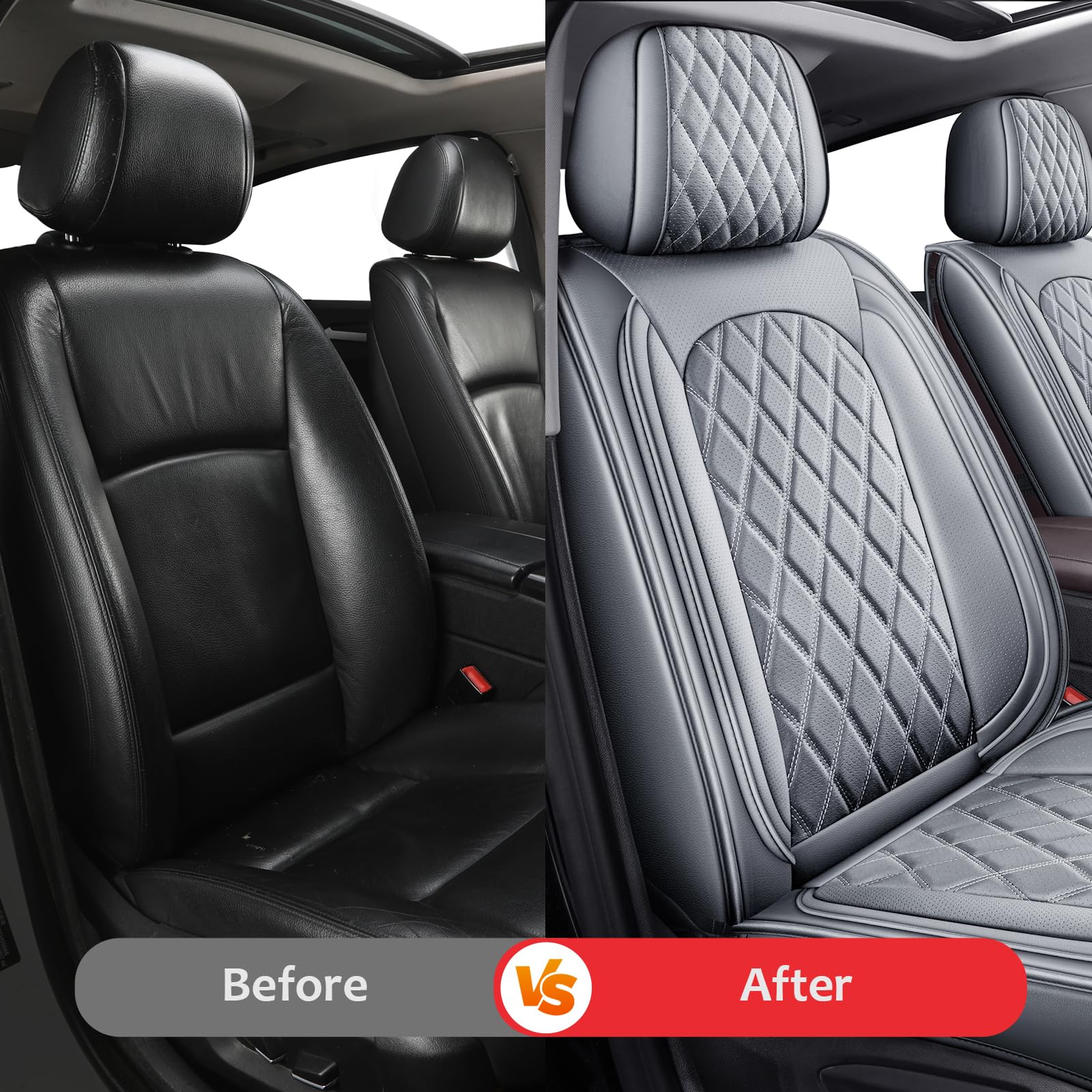 MIROZO Dodge Ram Seat Covers with Split Bench 40/60,Waterproof Truck Ram Seat Covers Compatible with 2009-2024 Dodge Ram 1500 25