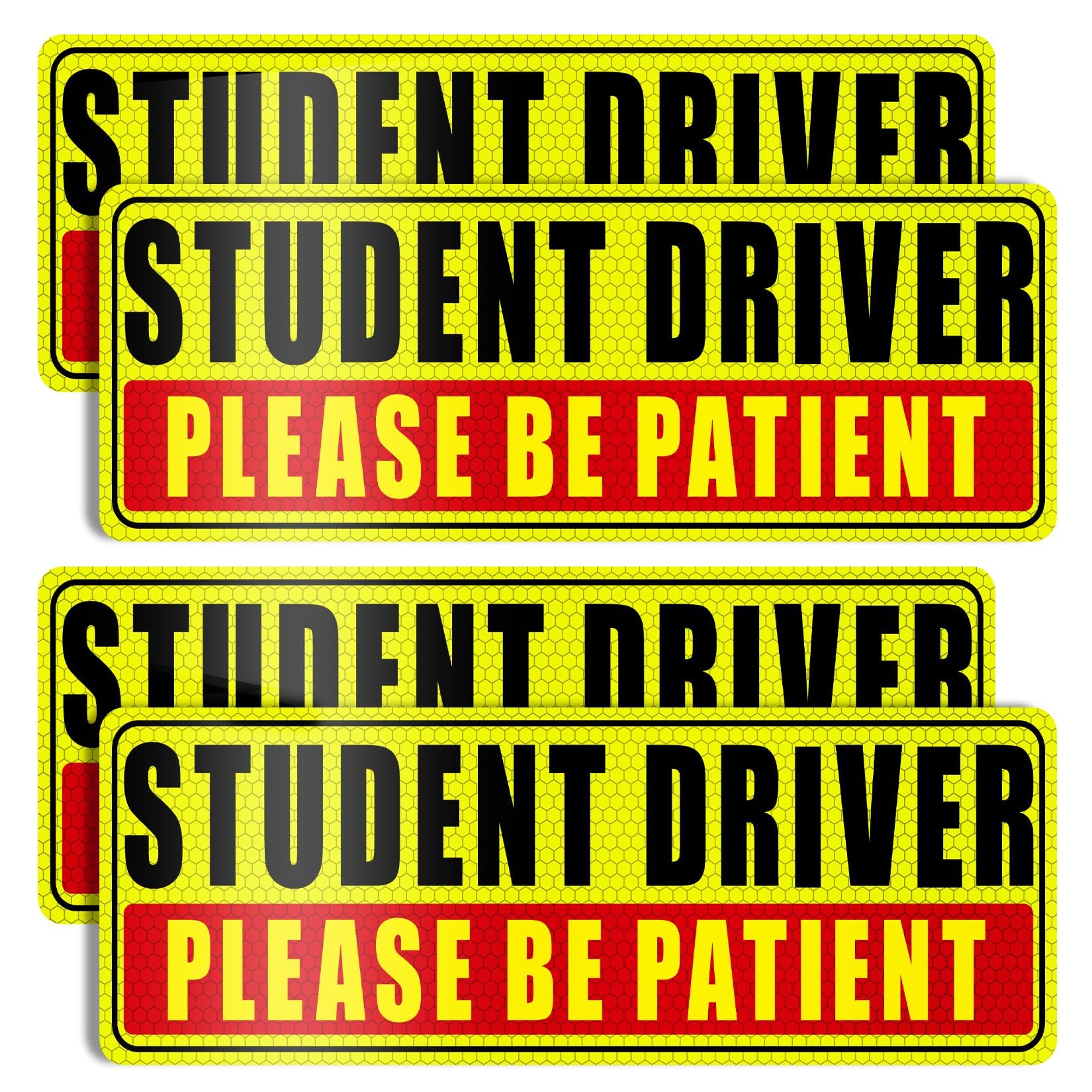 Sukh 4 Pcs Student Driver Magnet For Car - Be Patient Student Driver Magnet Boys And Girls New Student Driver Sticker Safety War