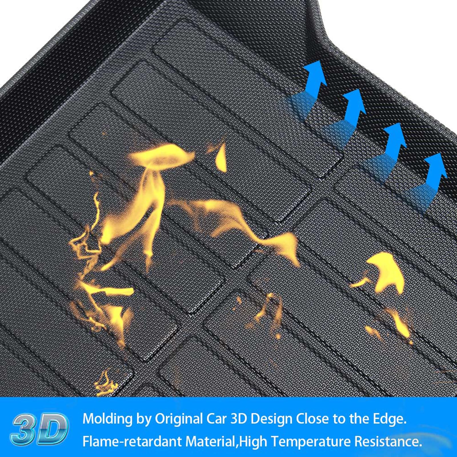 Powerty Trunk Mat For 2016-2020 2021 Hyundai Tucson Accessories Cargo Mats Tpo All Weather Cargo Liner Heavy-Duty Trunk Liners (