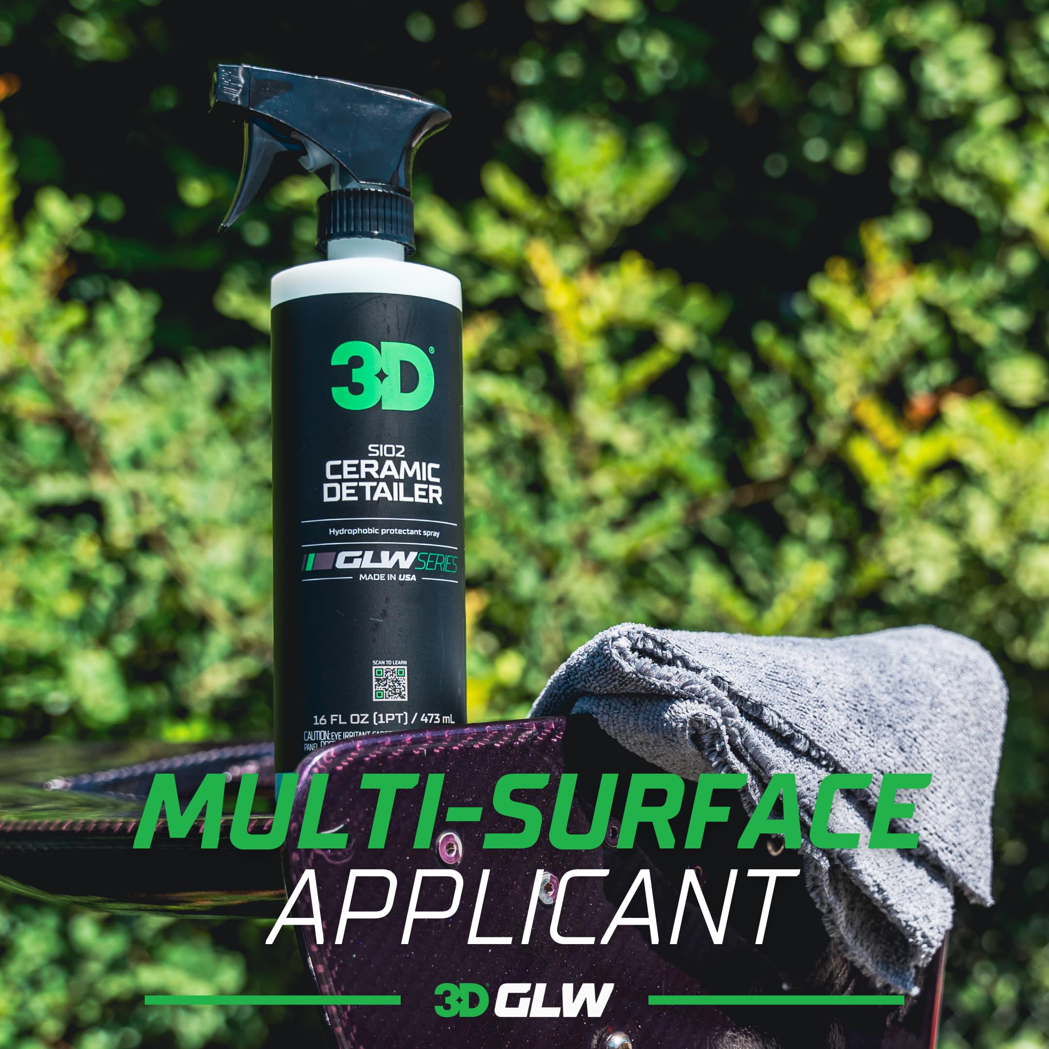 3D 3D Ceramic Detailer | SiO2 Hydrophobic Top Coat | 64 oz | Hyper Gloss Finish | Extends Life of Waxes & Sealants