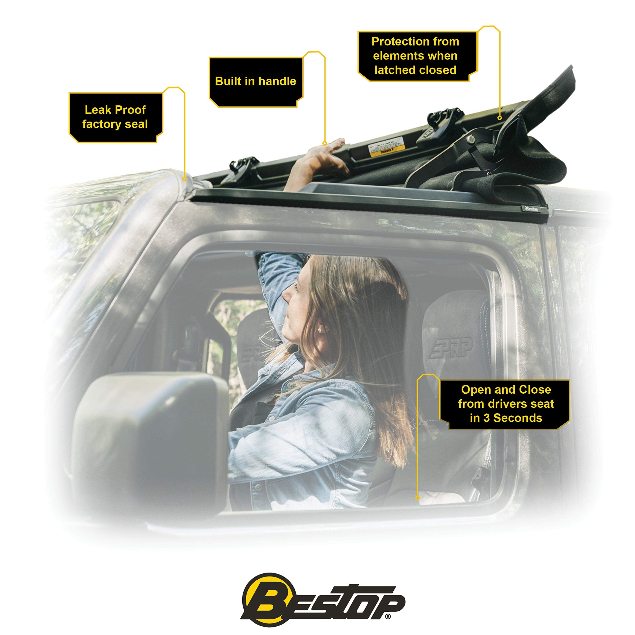 Bestop 5245435 Black Diamond Sunrider For Hardtop 2018-Current Jeep Wrangler Jl & Jeep Gladiator