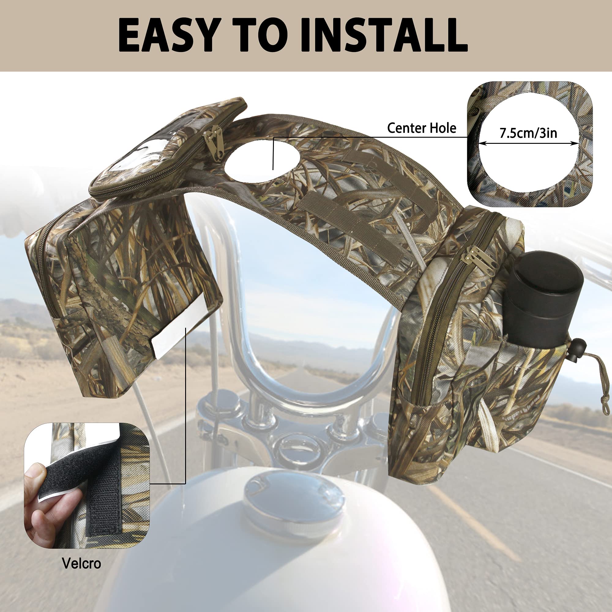 MYDAYS ATV Saddle Bag - Cargo Tank Phone Bag - One Size - Polyester - Camo1