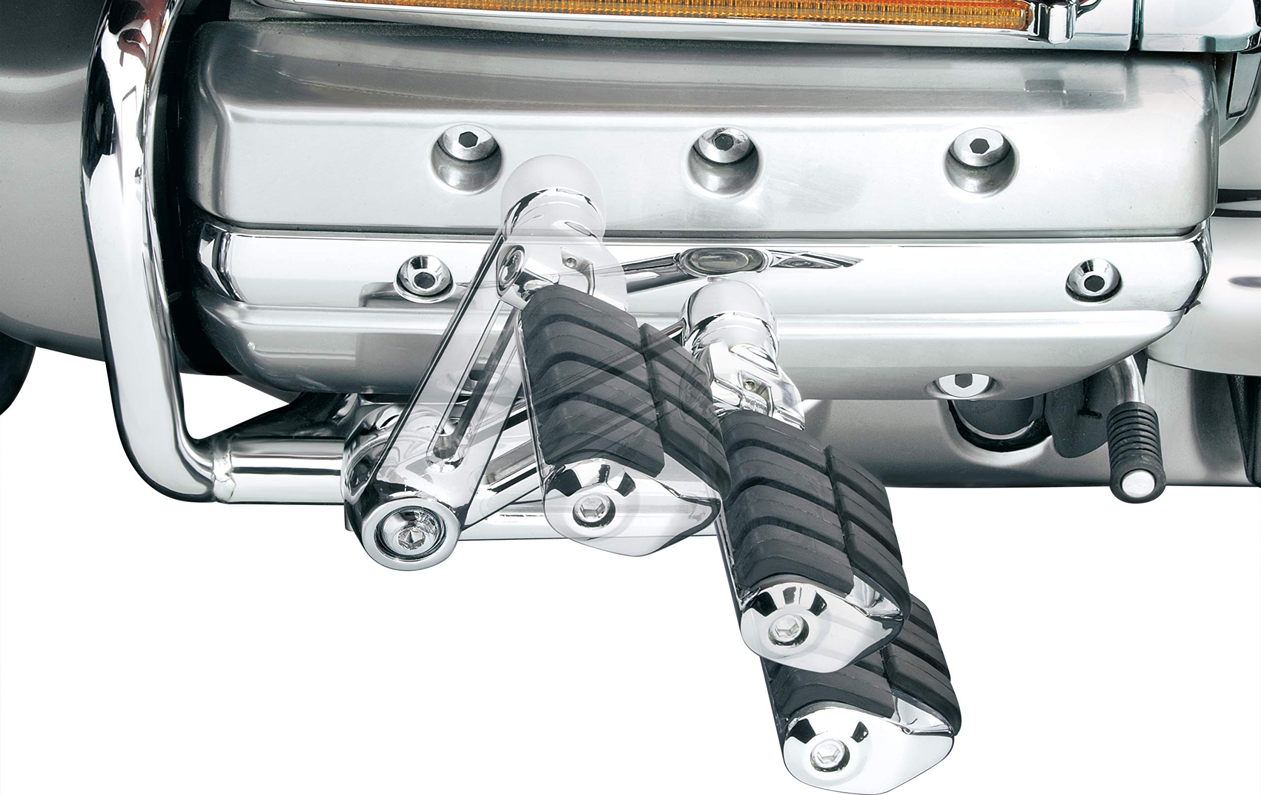Kuryakyn 4056 Motorcycle Foot Controls with Ergo II Cruise Mounts, Dually ISO Pegs, 6" Arms, Chrome for Honda Gold Wing, Valkyrie