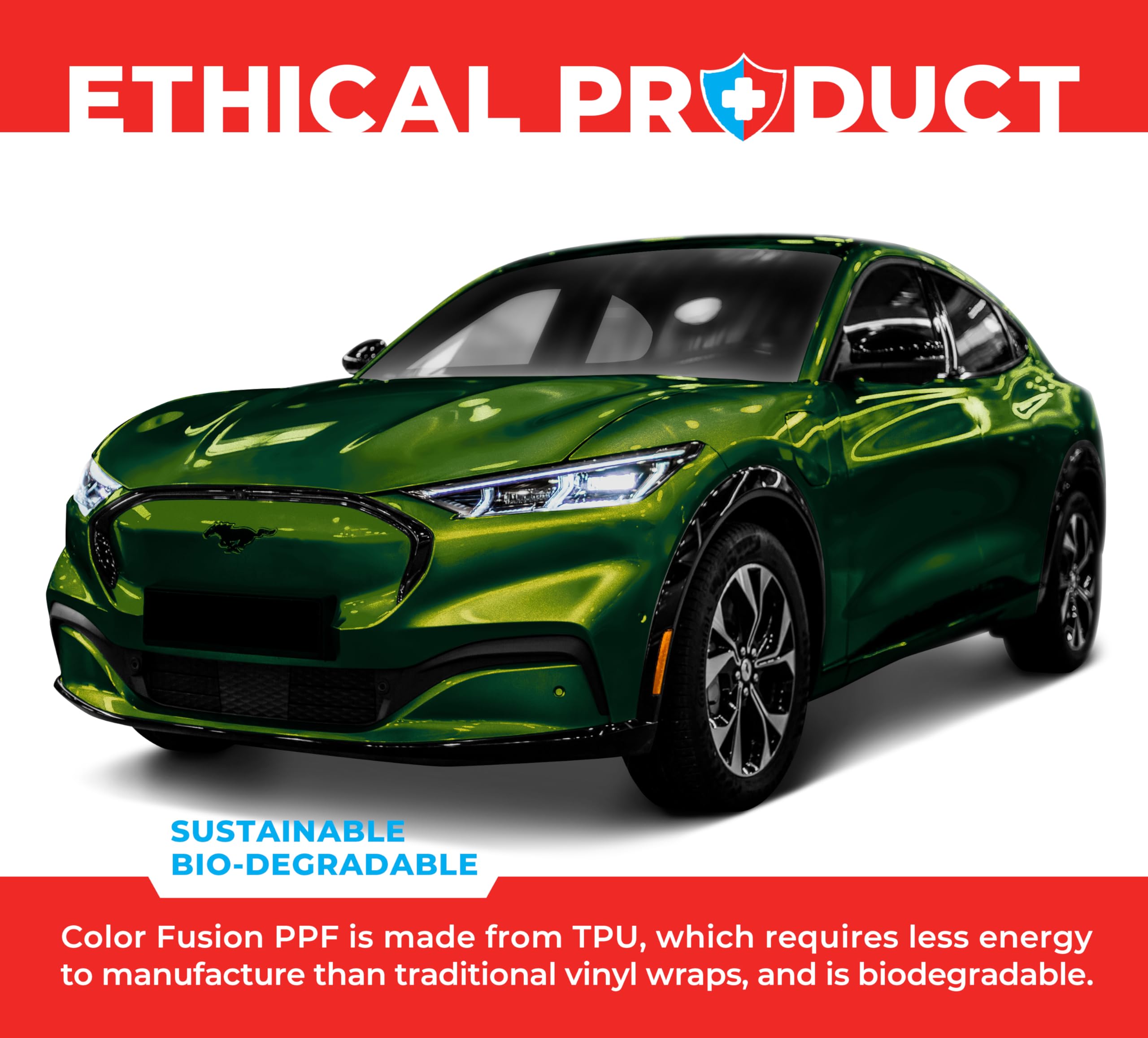 Colorfusion Ppf By Vvivid, Gloss Urban Green Dry Apply Ppf Vinyl Car Wrap Roll 10Ft X 5Ft
