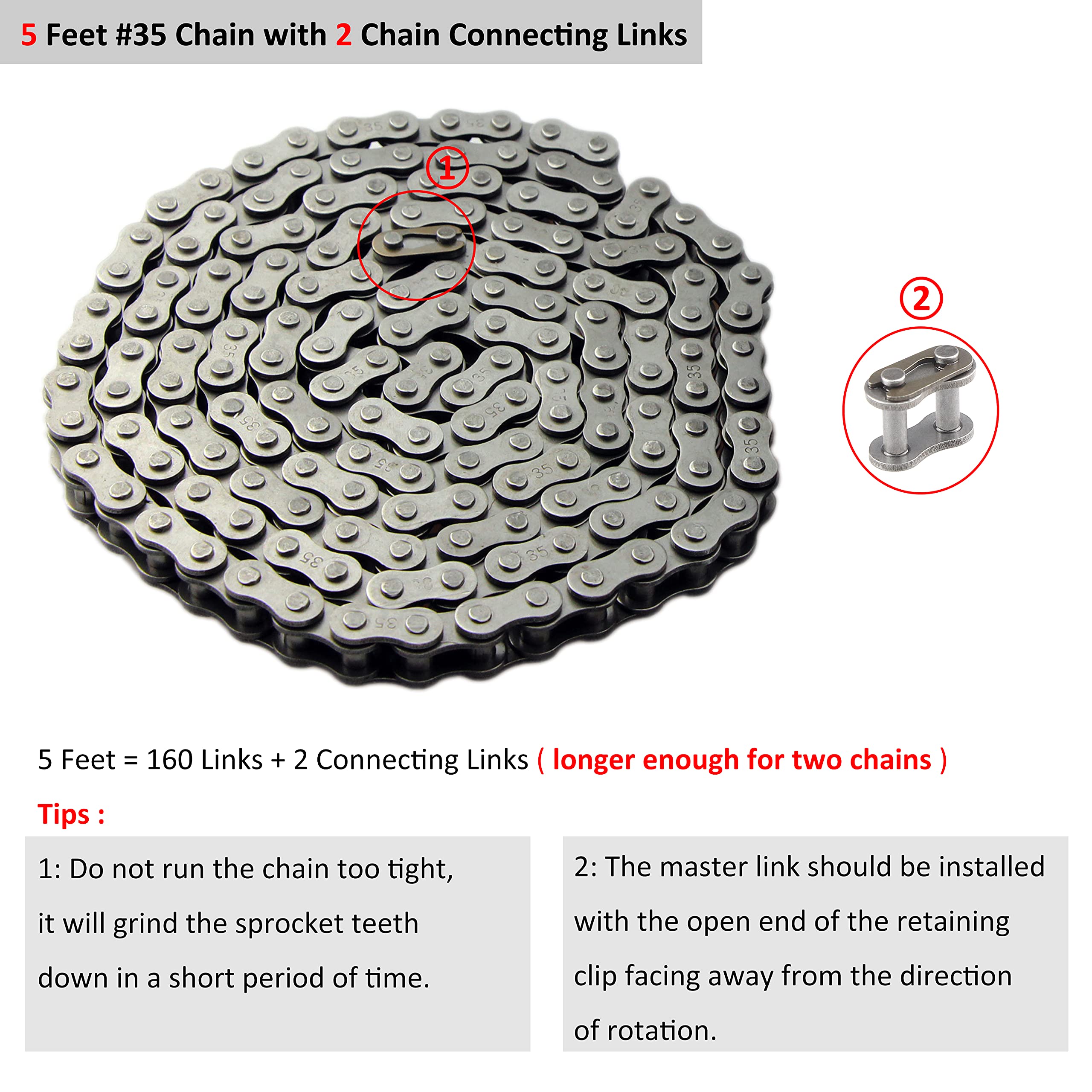 FDJ 3/4" Centrifugal Clutch 12T with #35 Chain Kit for Mini Bike & Go Kart, Fits 2-7 HP Honda Engines