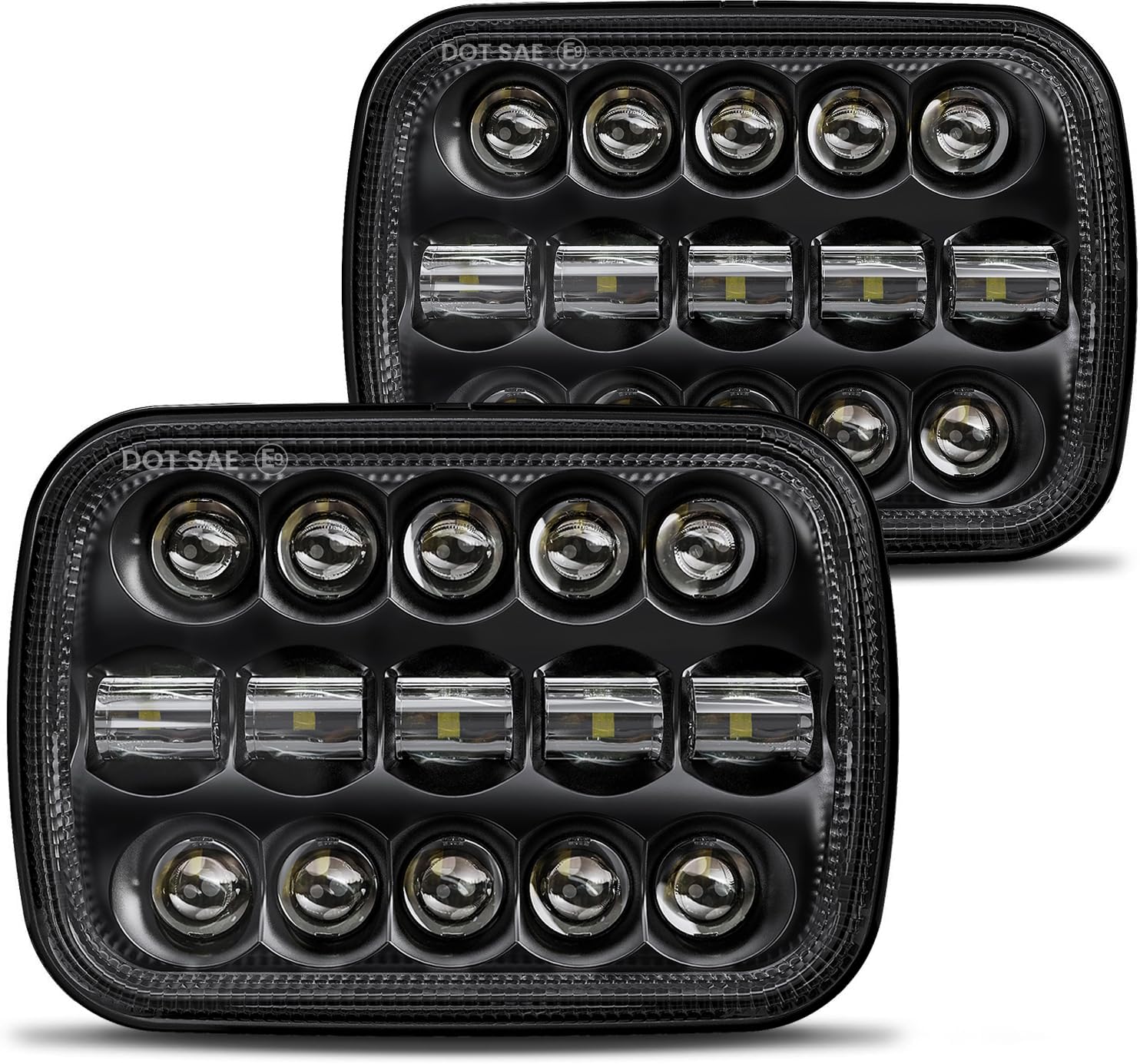 Hwstar 110W 5X7 Led Headlights 7X6 H6054 Headlight Hi/Low Sealed Beam Compatible With Jeep Wrangler Yj Cherokee Xj Ford Gmc Toyo
