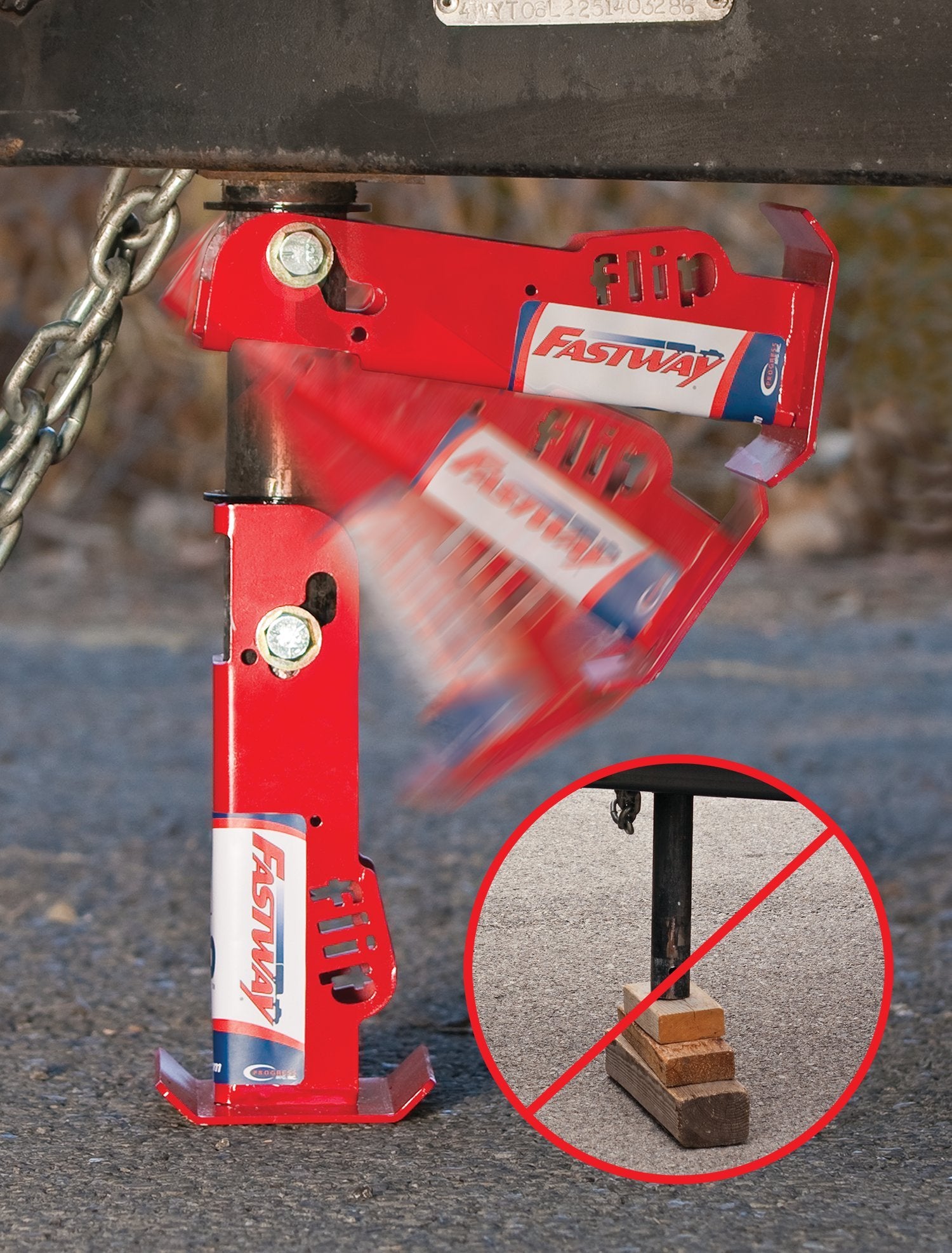 Fastway Trailer Tongue Jack Foot Plate, 6" FLIP, Red, Model 88-00-6500, Fits 2 1/4" Jacks, Durable Iron Construction
