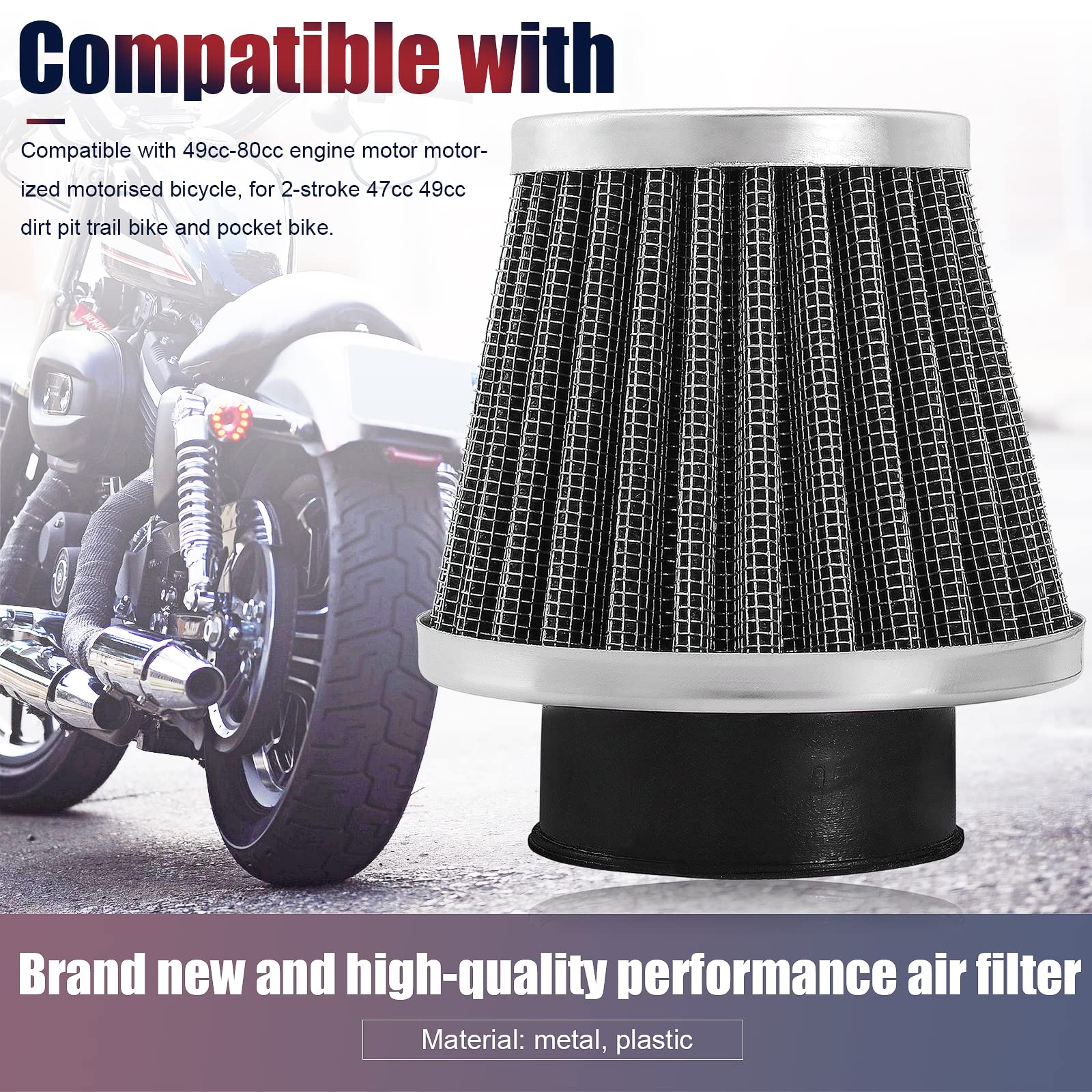 Qazaky Universal 44Mm 45Mm 46Mm Filter Cleaner Compatible With 50Cc-90Cc 110Cc 125Cc 140Cc 150Cc 200Cc 250Cc Gy6 Motorcycle Atv