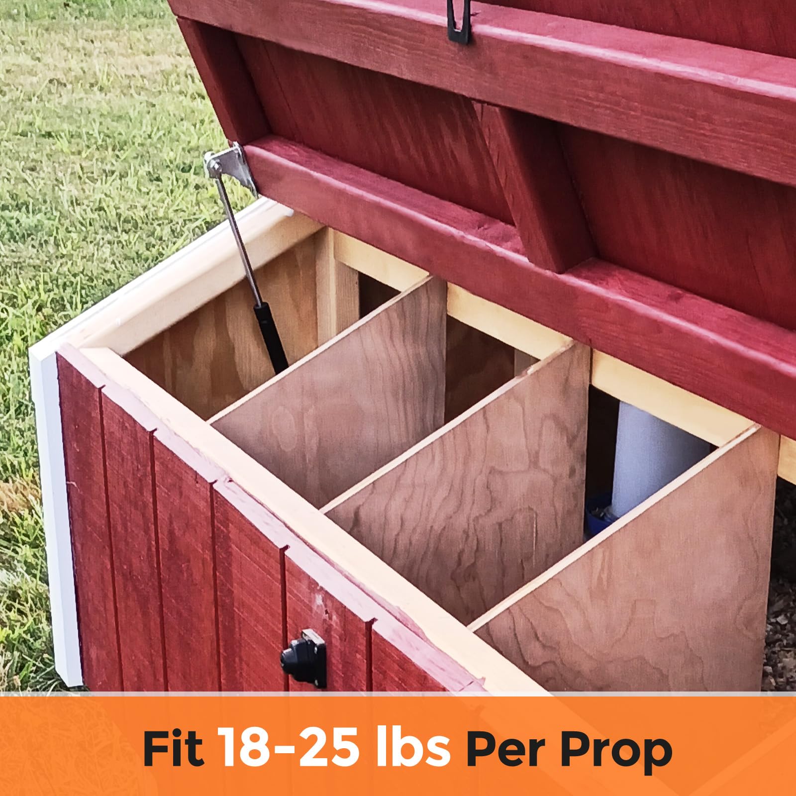15 Inch 22.5 Lbs Gas Strut Shocks, 100 N Per Prop With L-Type Mounts For Cabinet Toy Box Toolbox Lid Trash Bin Dog House Door, O