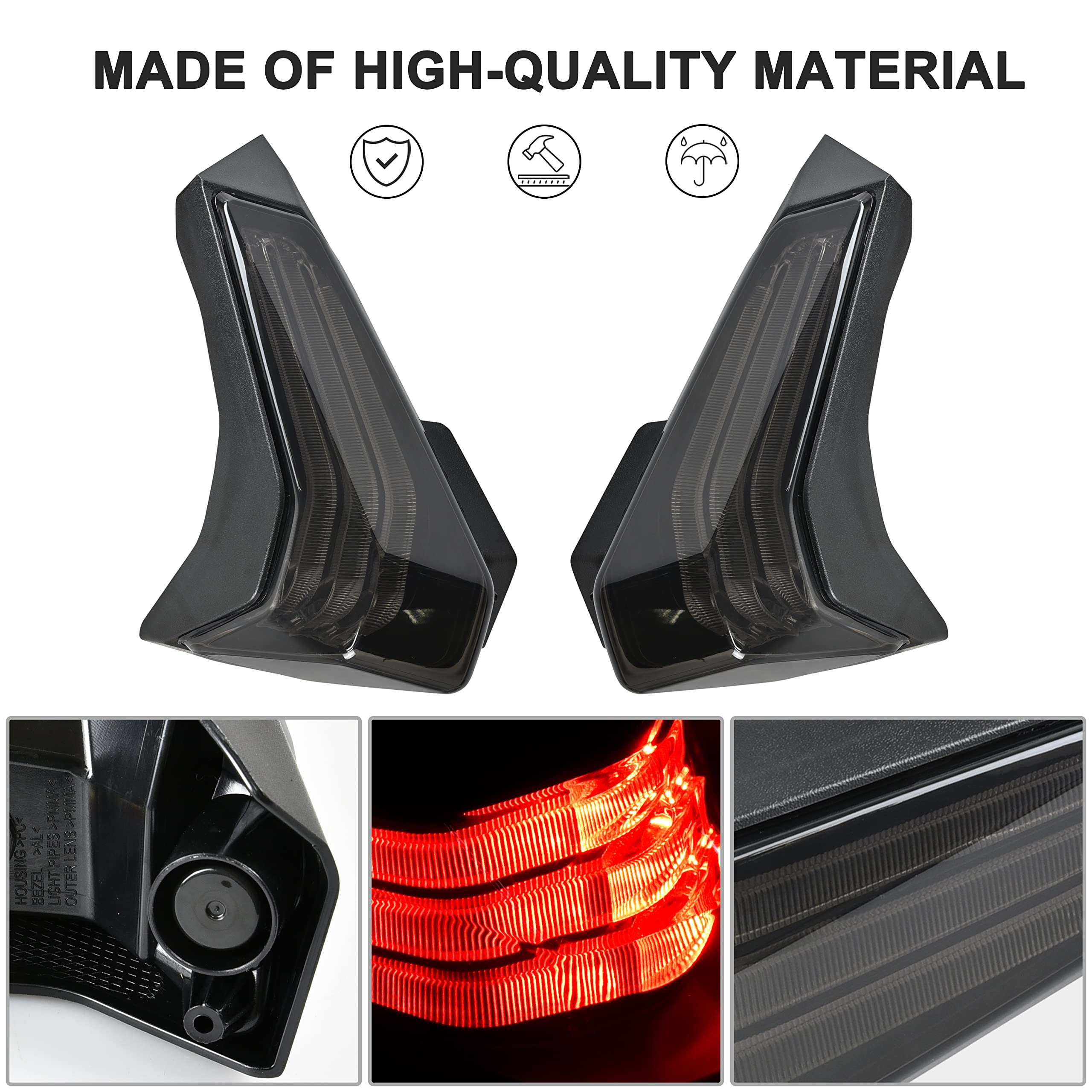 SAUTVS LED Taillights for Can Am Ryker 600 900, LED Smoked Black Tail Light Brake Light Taillight for Can-Am Ryker 600 900 & Ryk