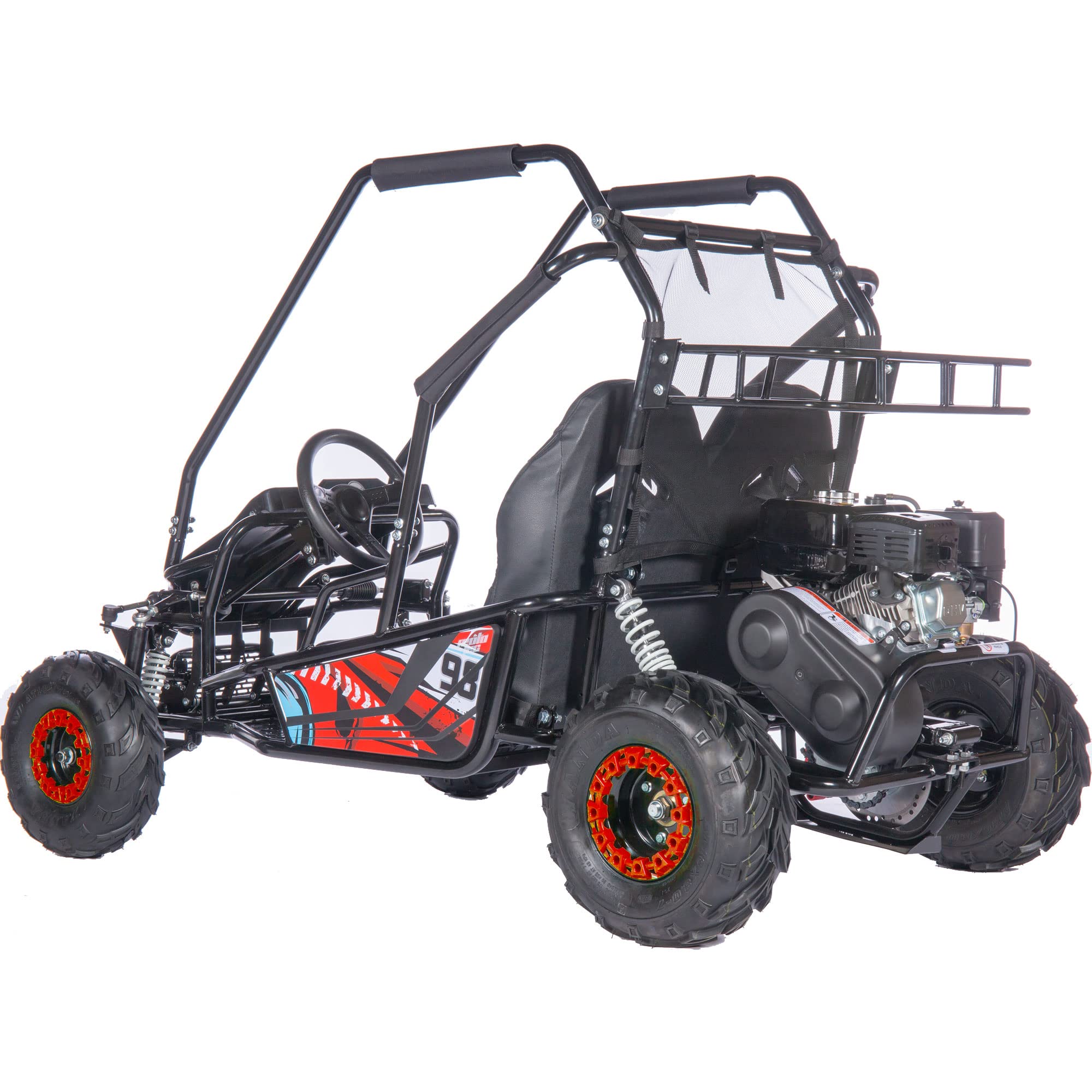 MotoTec Mud Monster XL Go Kart - 212cc, Full Suspension, Large, Red, Model MT-GK-Mud-XL-212cc_Red