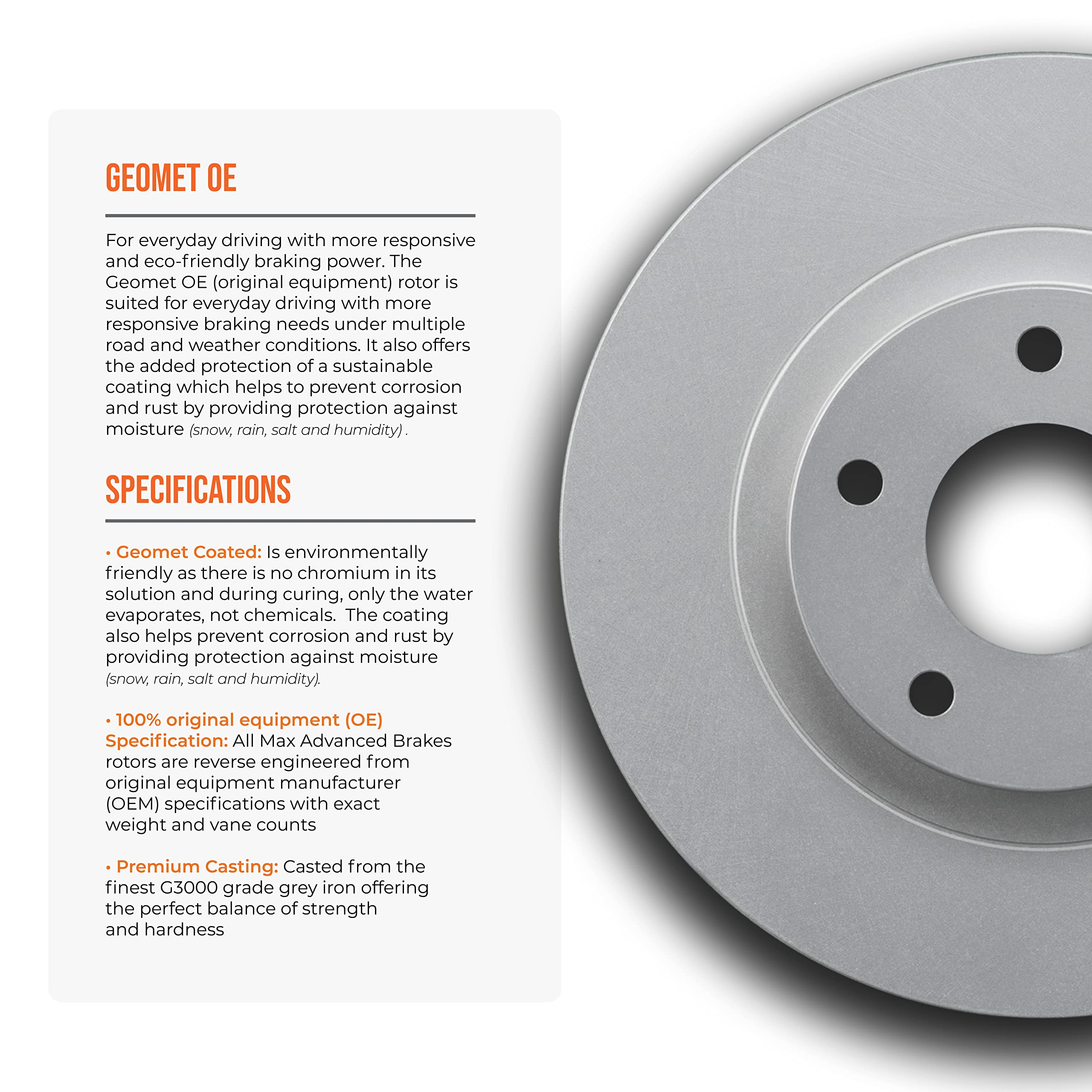 Max Advanced Brakes Front & Rear Brake Kit Compatible With 2012-2017 Toyota Camry Avalon Compatible With Lexus Es350 Replacement Geomet Coated Oe Disc Brake Rotors And Ceramic Brake Pads