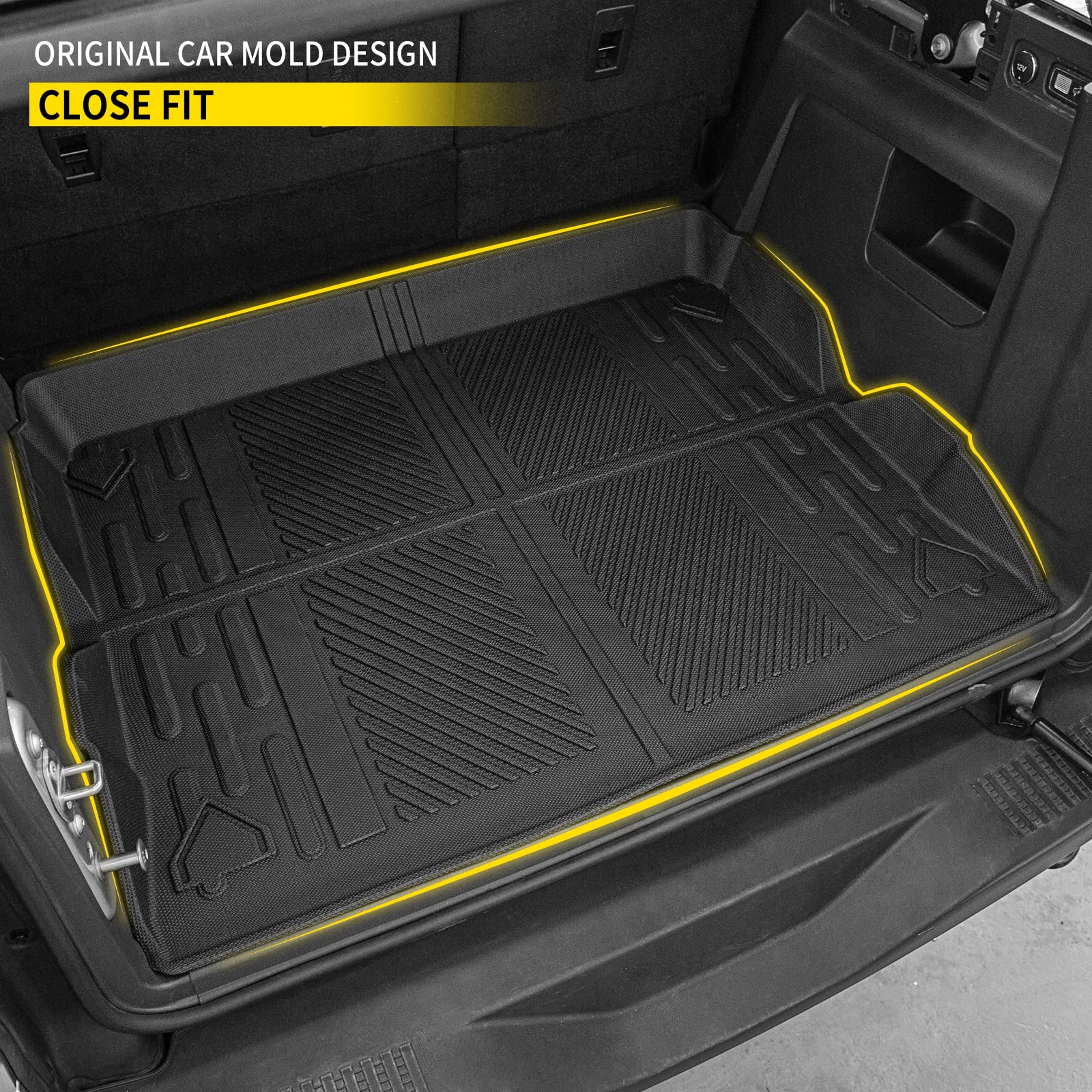Maxzina Cargo Mat for 2021-2025 Ford Bronco - All-Weather TPE Trunk Liner, 23.6 x 18.1 x 7.5 inches,