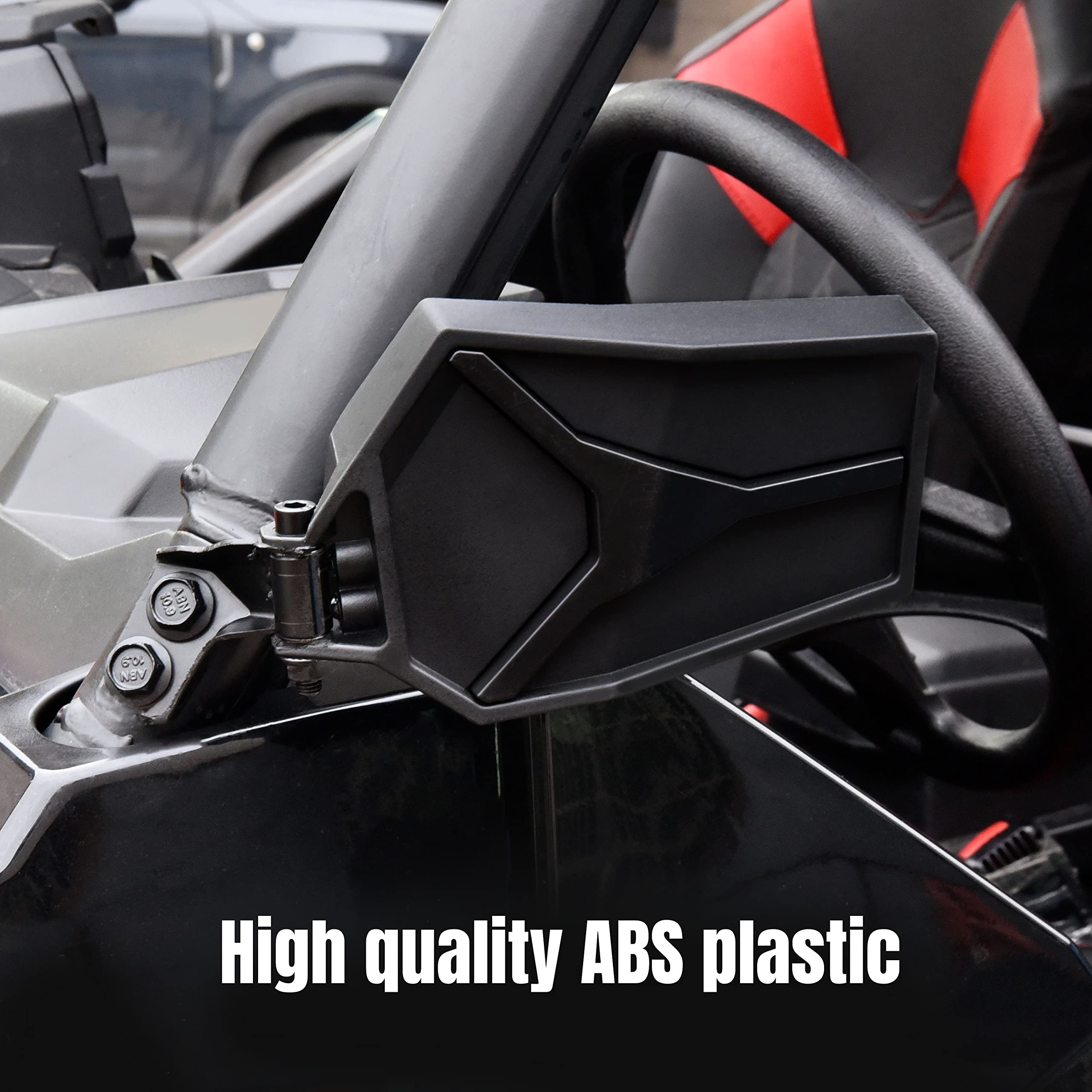 SAUTVS Adjustable Rearview Side Mirrors for Polaris General XP 1000, Metal, Black, Model ZP-YJ-030505-015, 2PCS