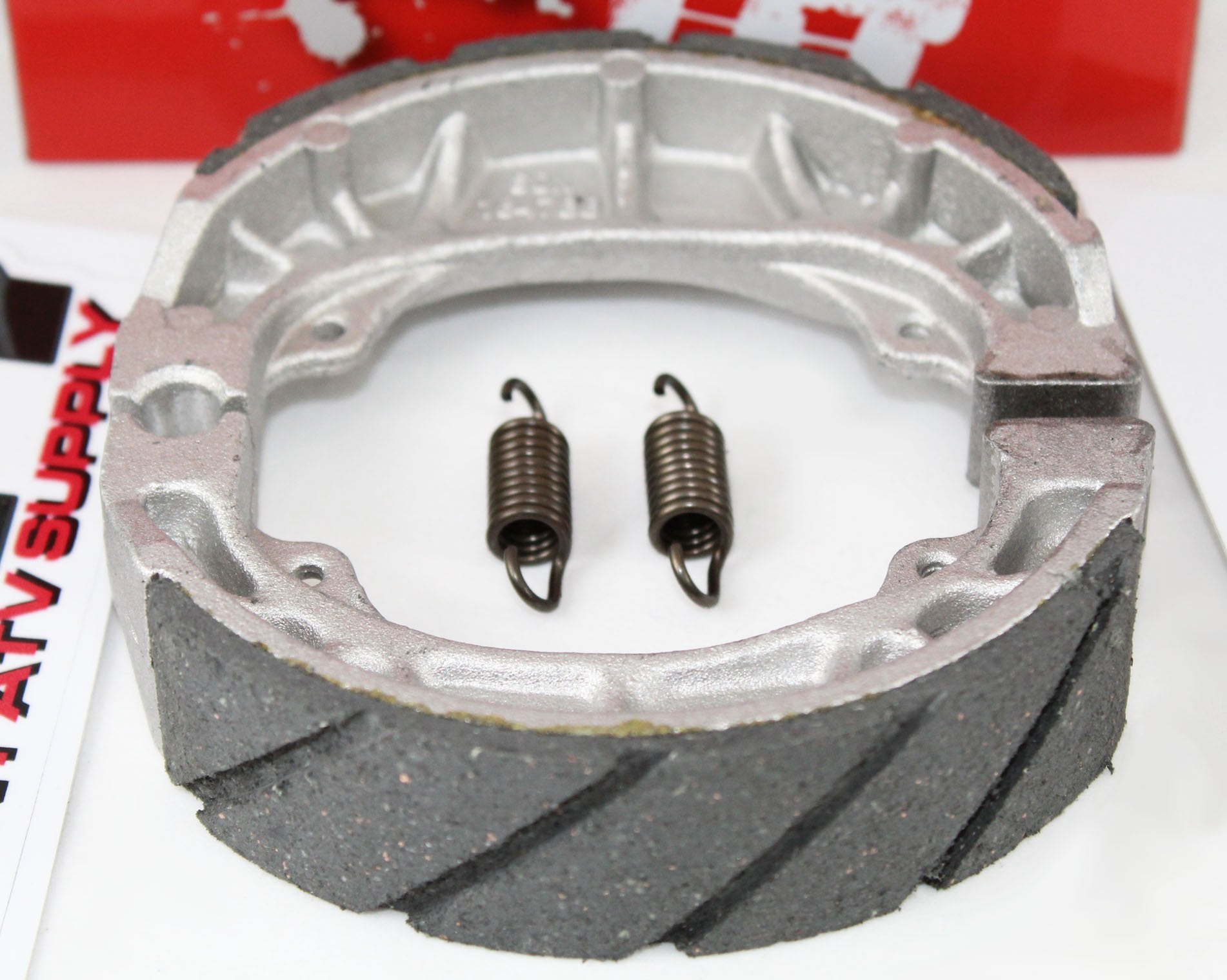 Grooved Front & Rear Brake Shoes With Springs Set For The Honda Atc 200S And 200E 200Es Big Red 3-Wheel Atvs