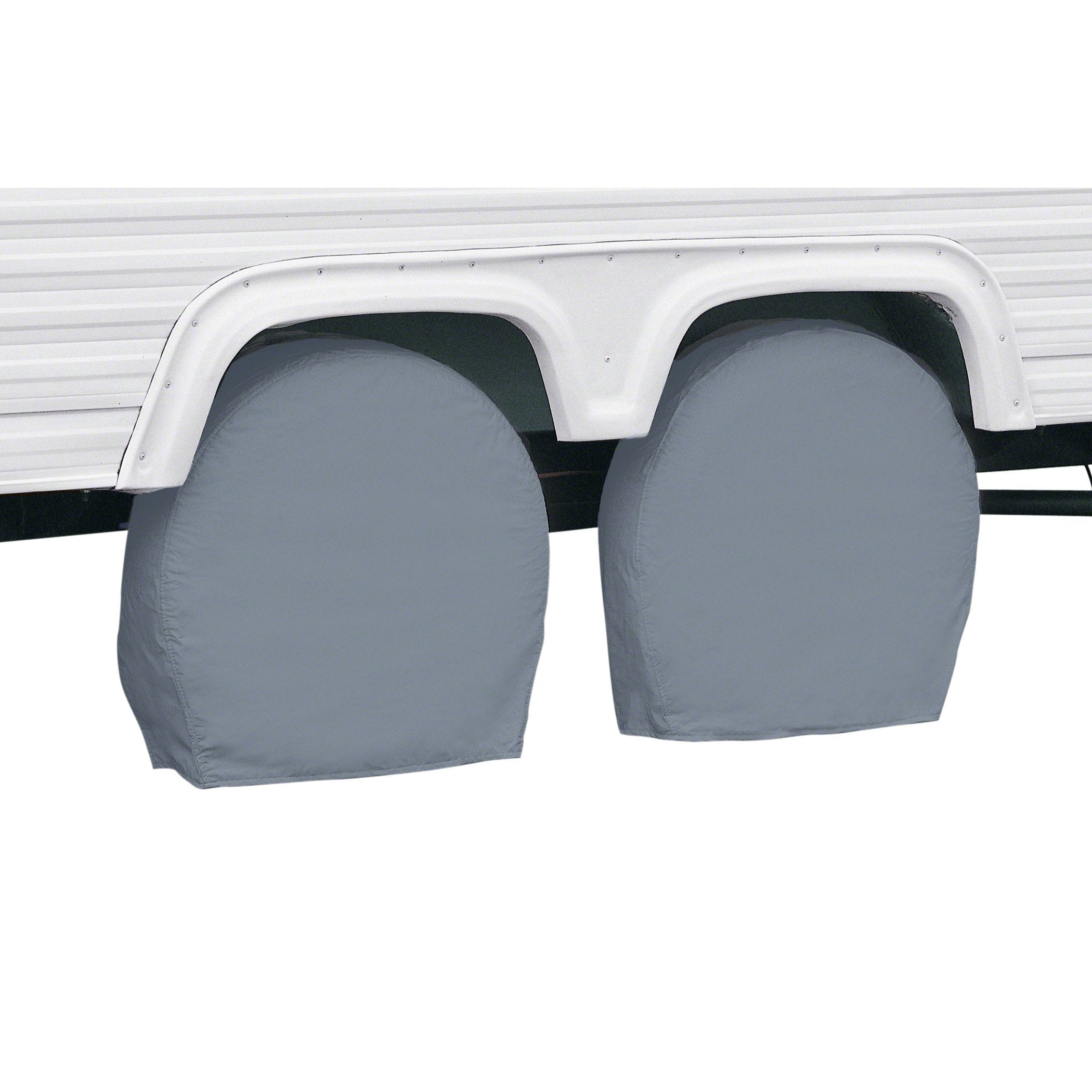 Classic Accessories Over Drive Rv Wheel Covers, Wheels 33-36 Diameter, 9 Tire Width, Grey, Breathable Polyester Fabric, Universal, Anti-Slip, Durable